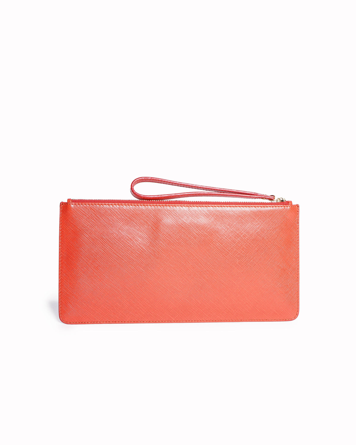 Salvatore Ferragamo Gancini Wristlet in Red Saffiano Leather