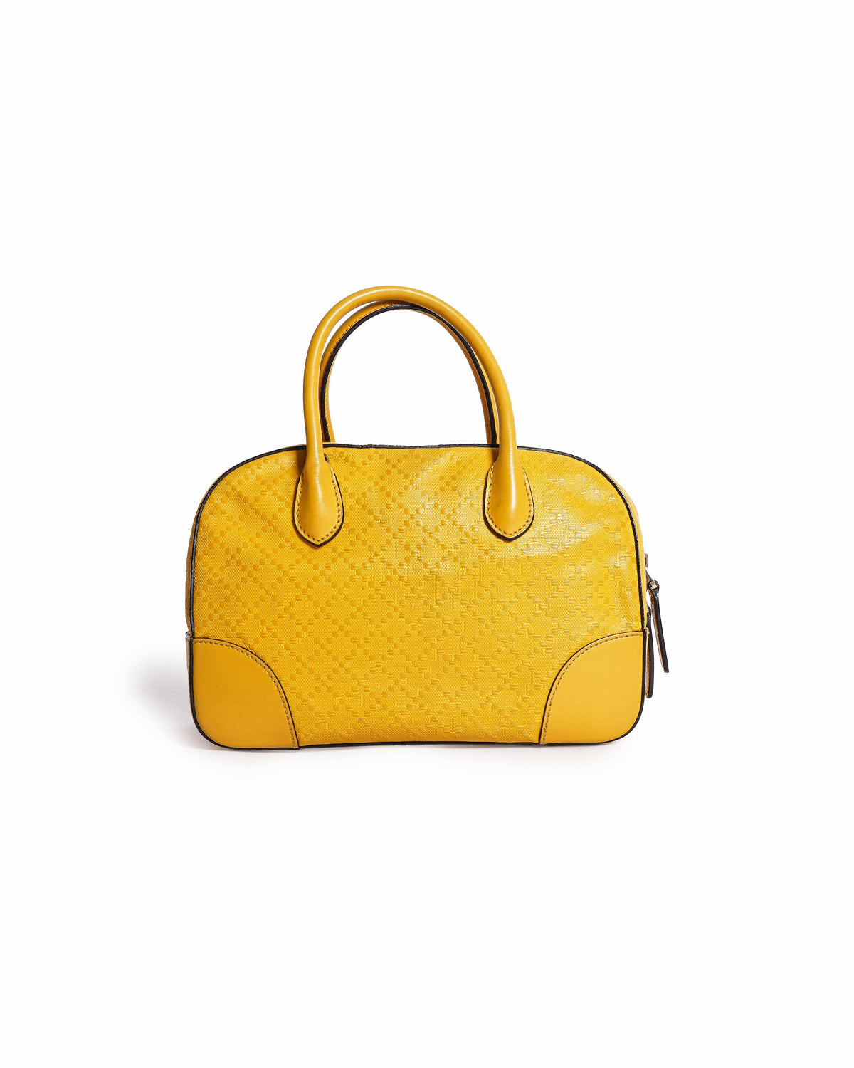 Gucci Yellow Bright Diamante Leather Small Boston Satchel Bag