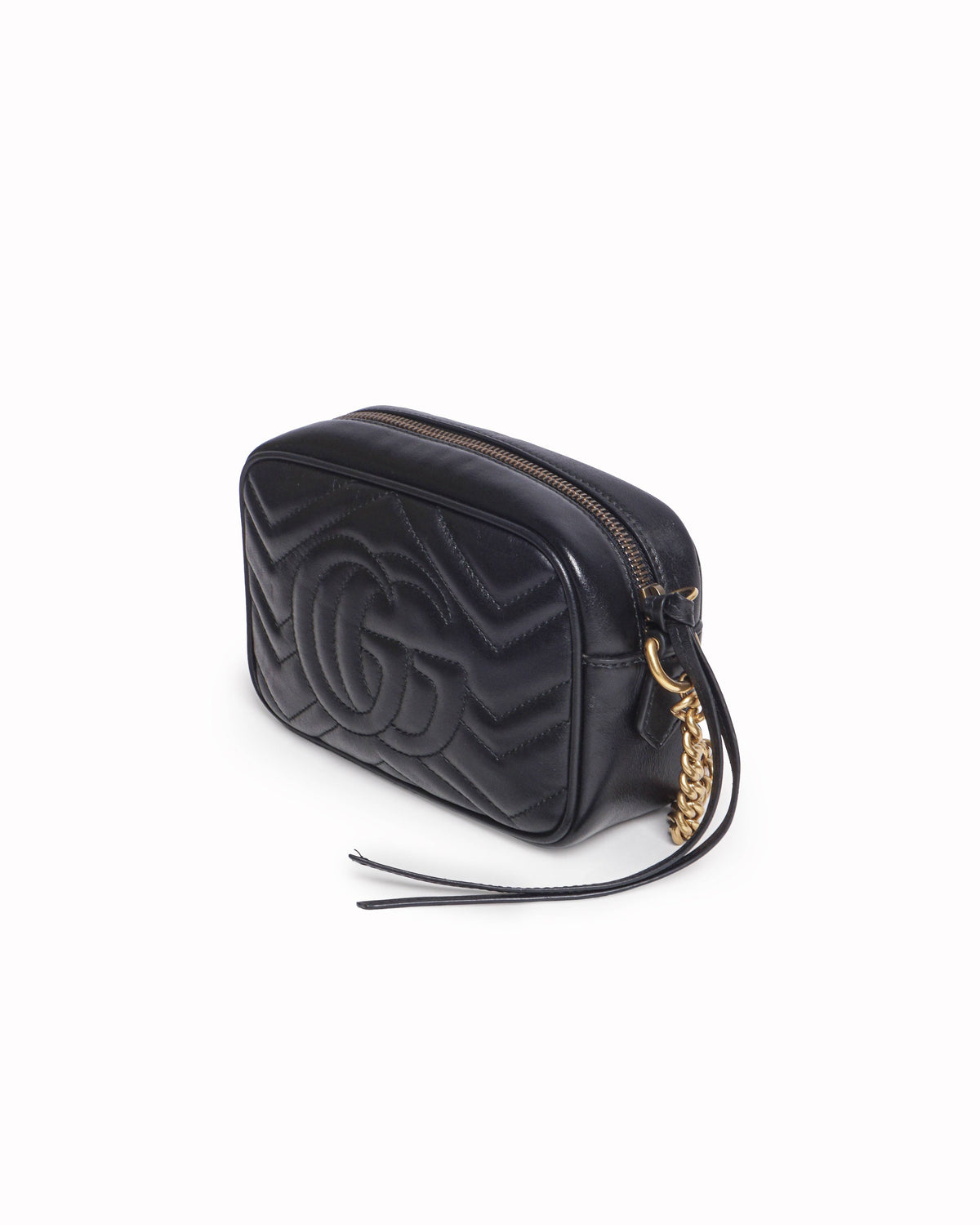 Gucci GG Marmont Black Matelassé Leather Camera Bag