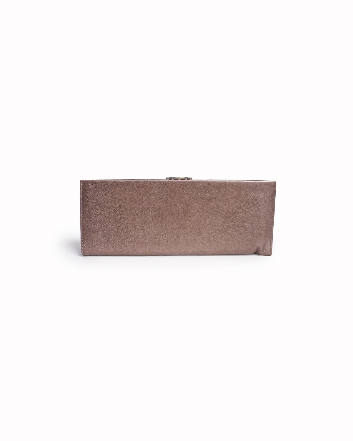 Salvatore Ferragamo Metallic Bronze Gancini Clutch