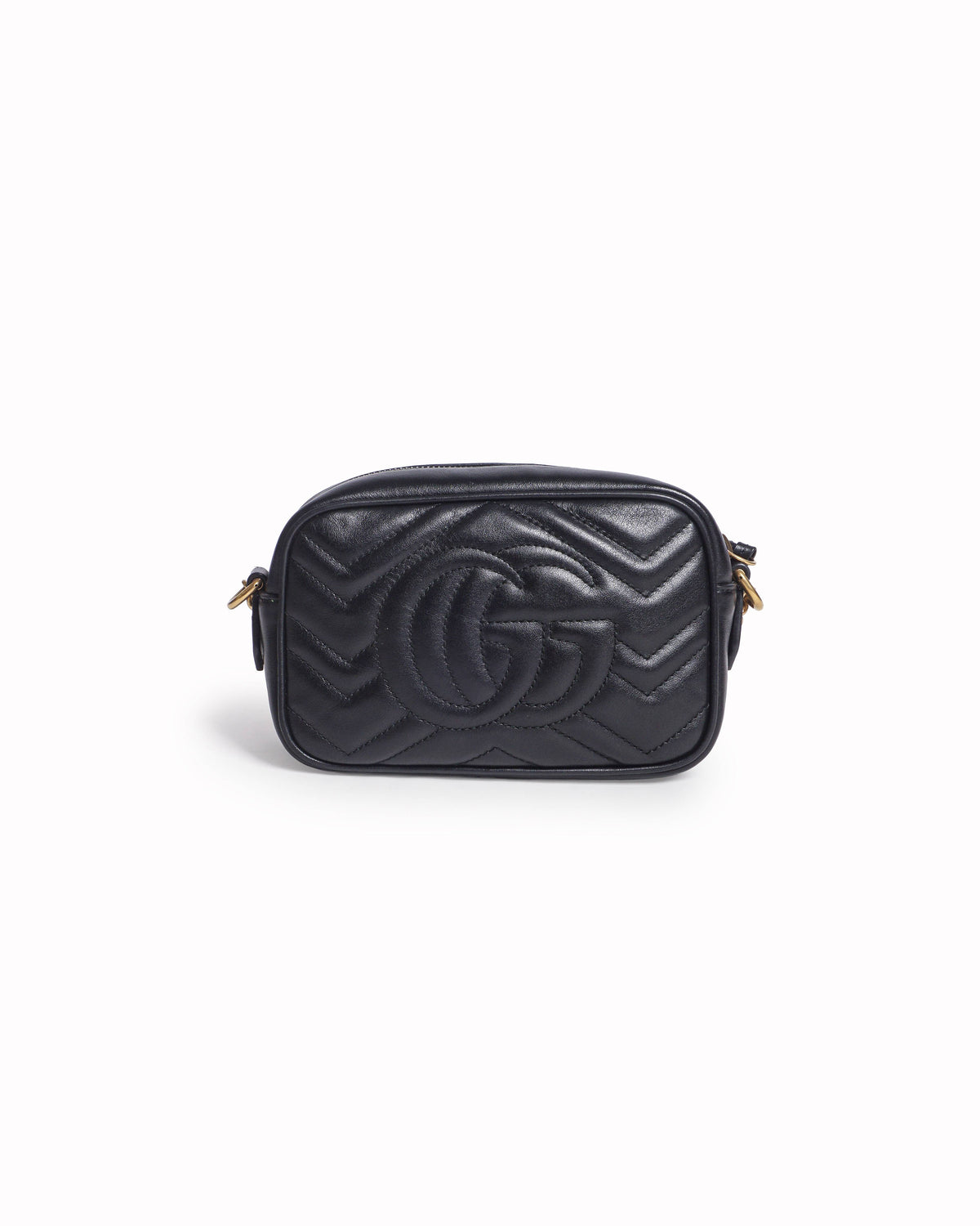 Gucci GG Marmont Black Matelassé Leather Camera Bag