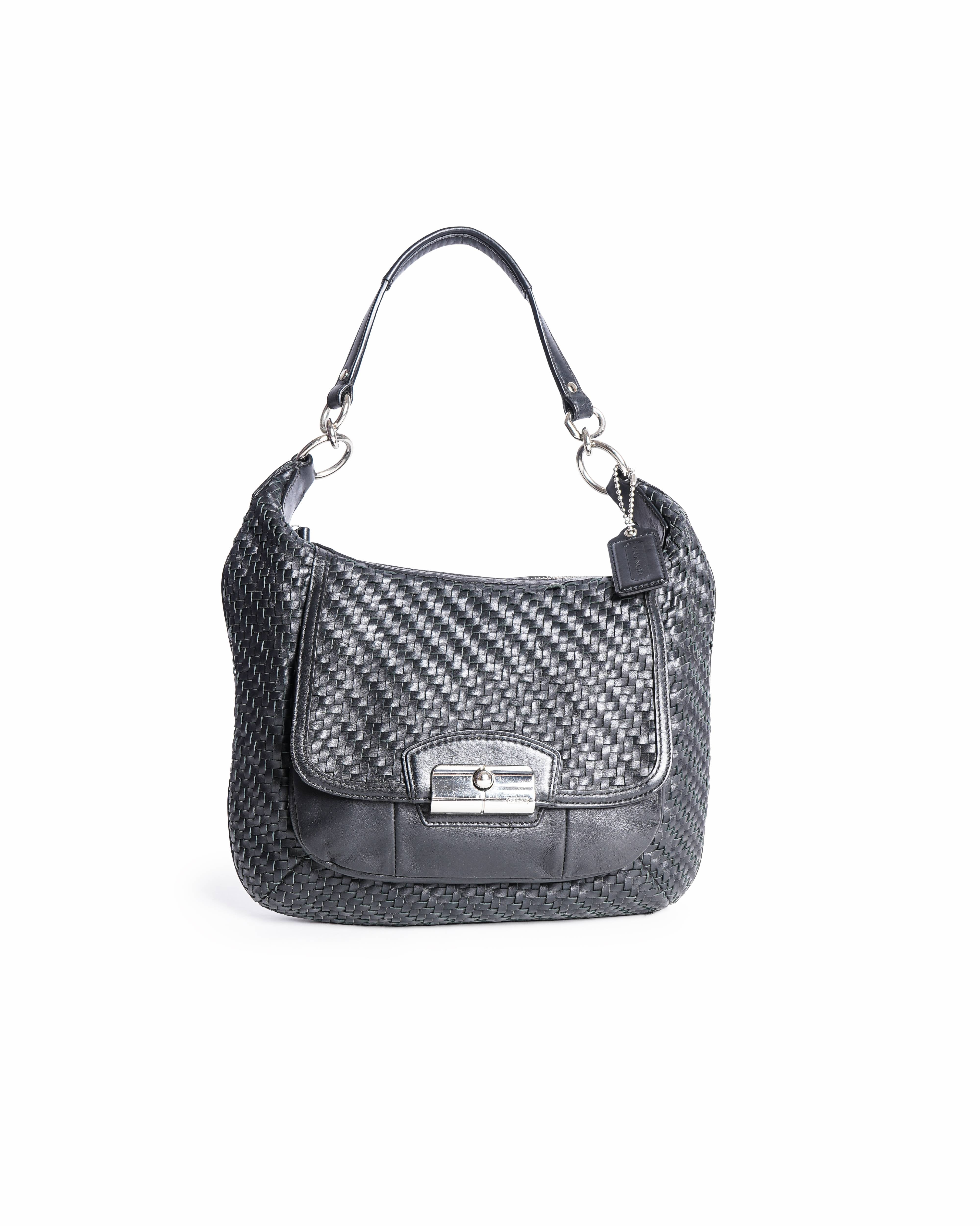 Coach Kristine Woven Leather Shoulder Bag