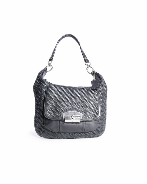 Coach Kristine Woven Leather Shoulder Bag