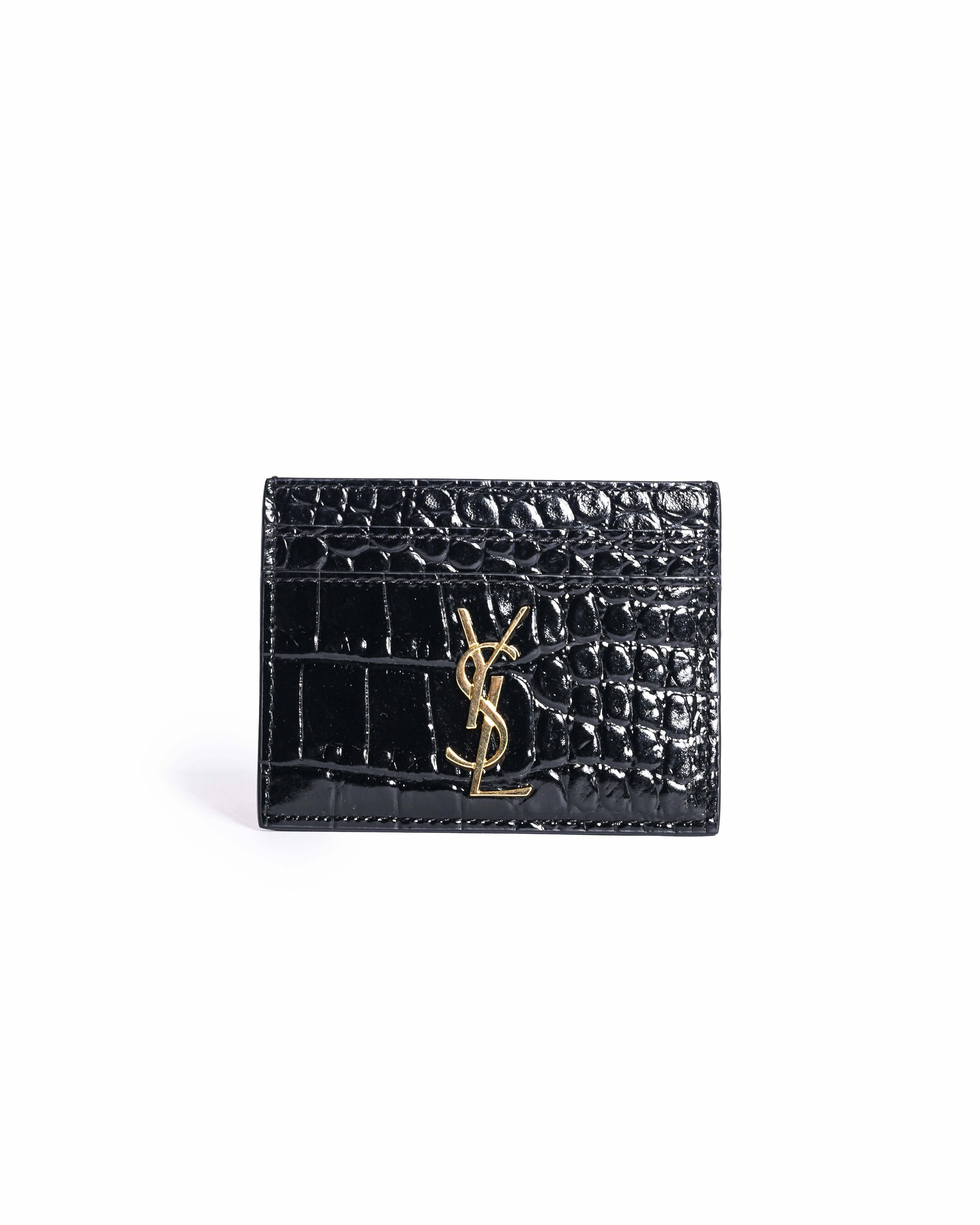 Saint Laurent Black Monogram Card Holder