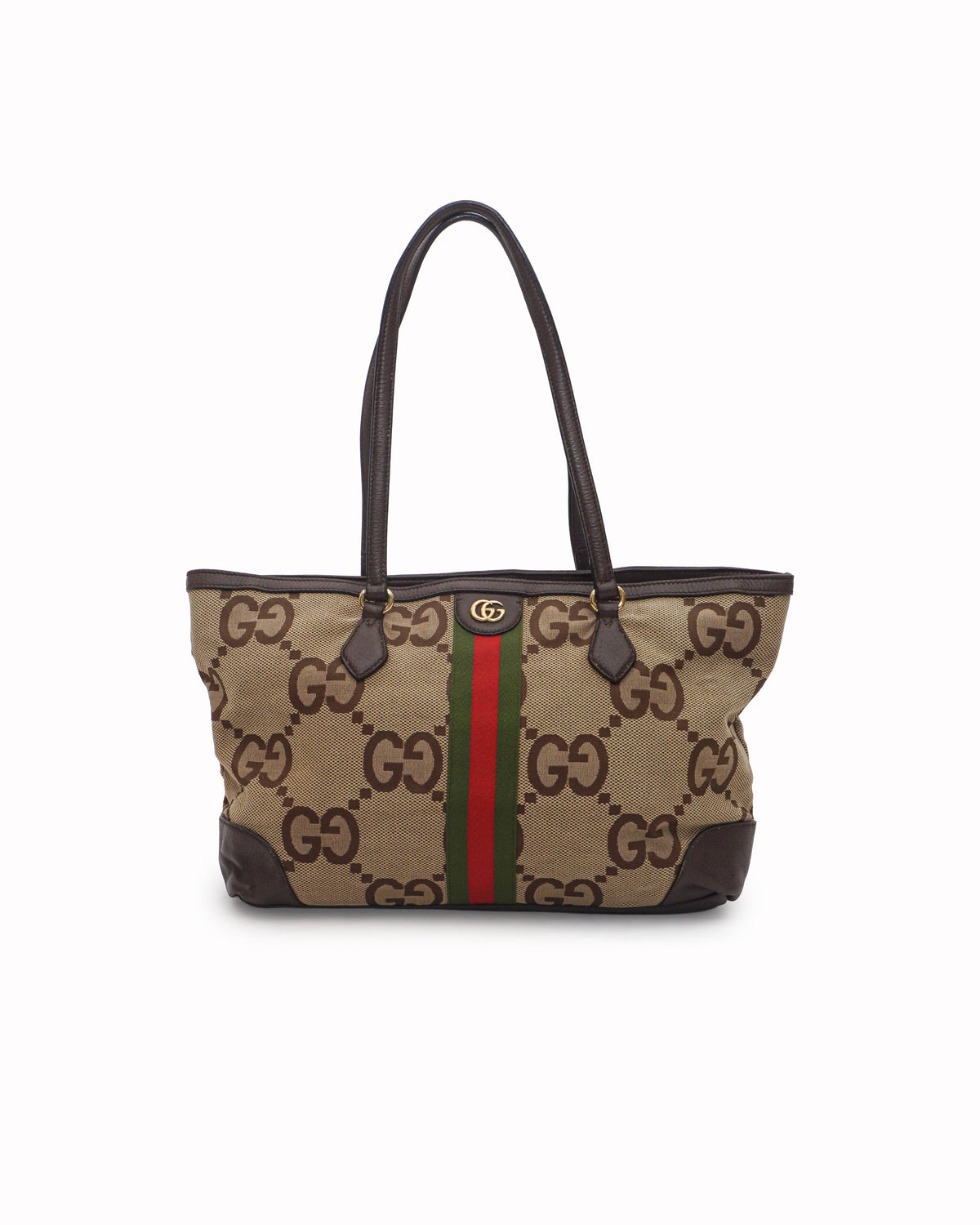 Gucci Jumbo GG Canvas Web Stripe Tote Bag