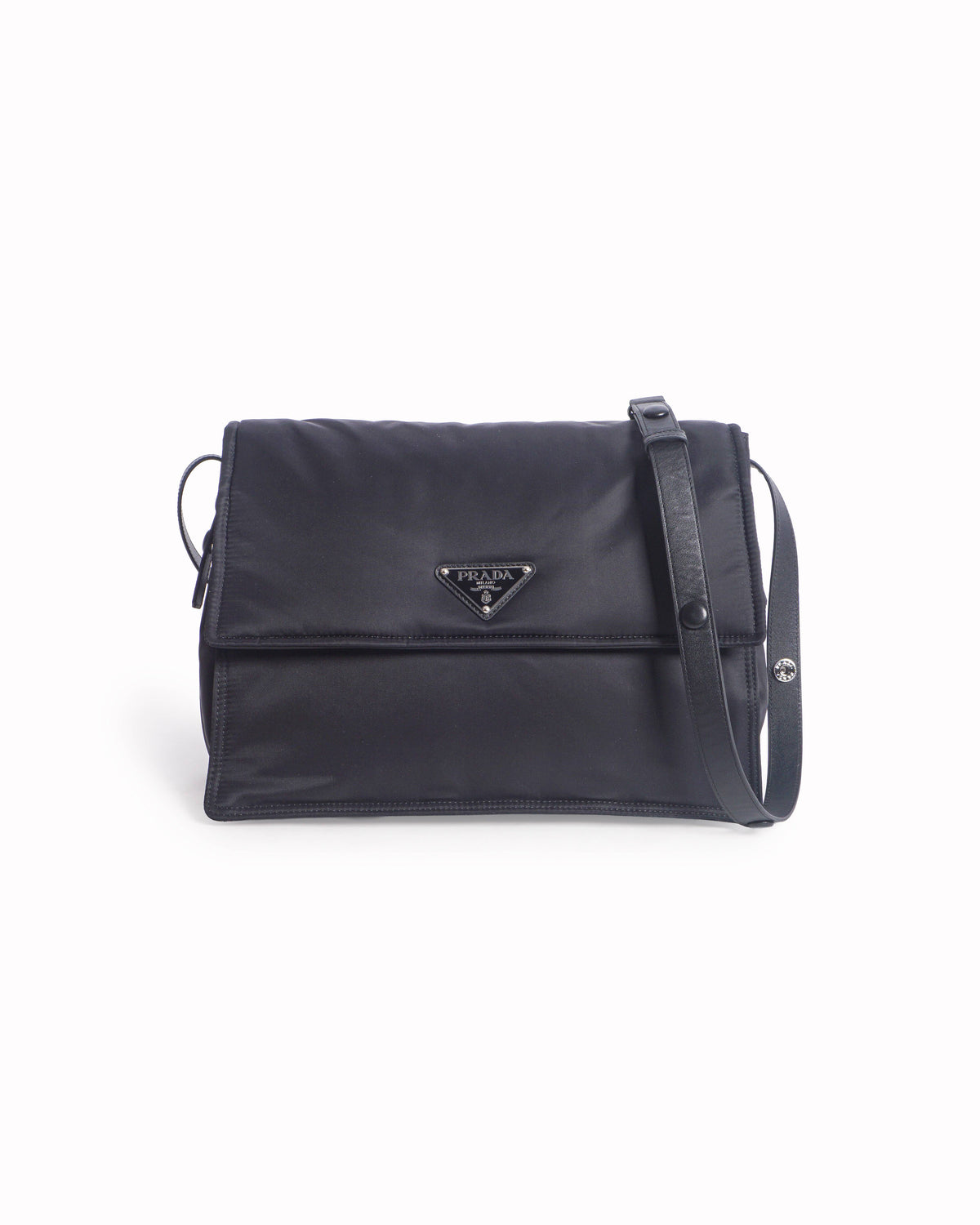 Prada Black Re-Nylon Flap Crossbody Bag