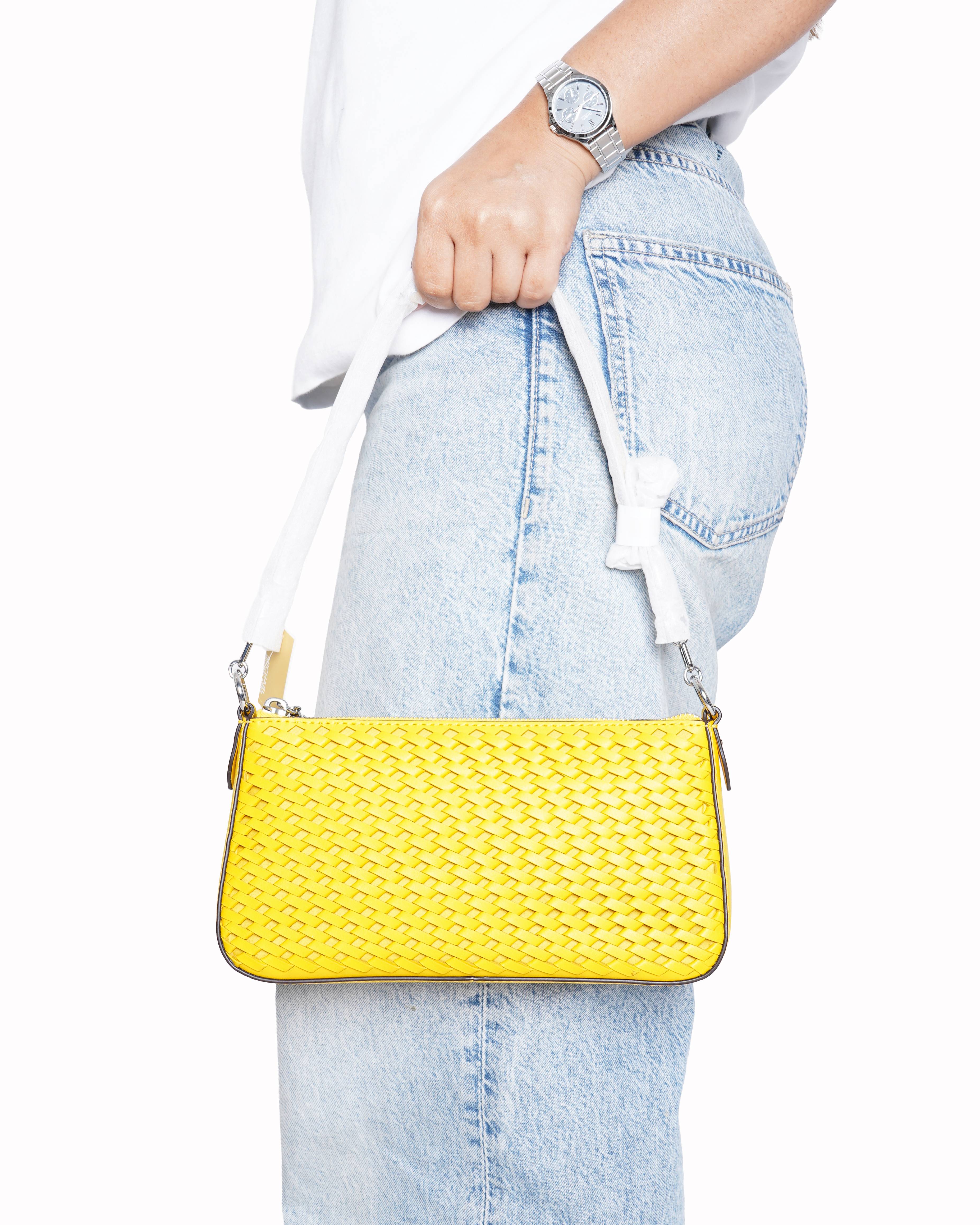 New Michael Kors 
Jet Set Medium Hand-Woven Shoulder Bag