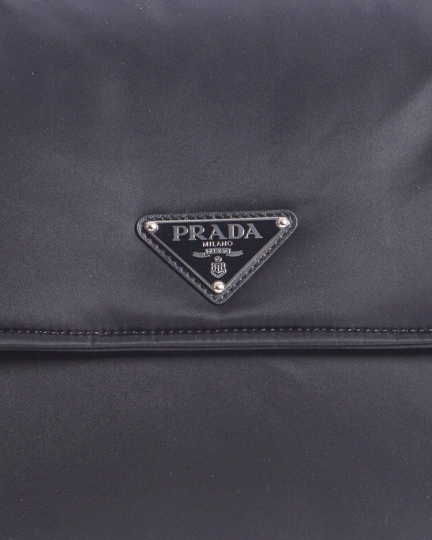 Prada Black Re-Nylon Flap Crossbody Bag