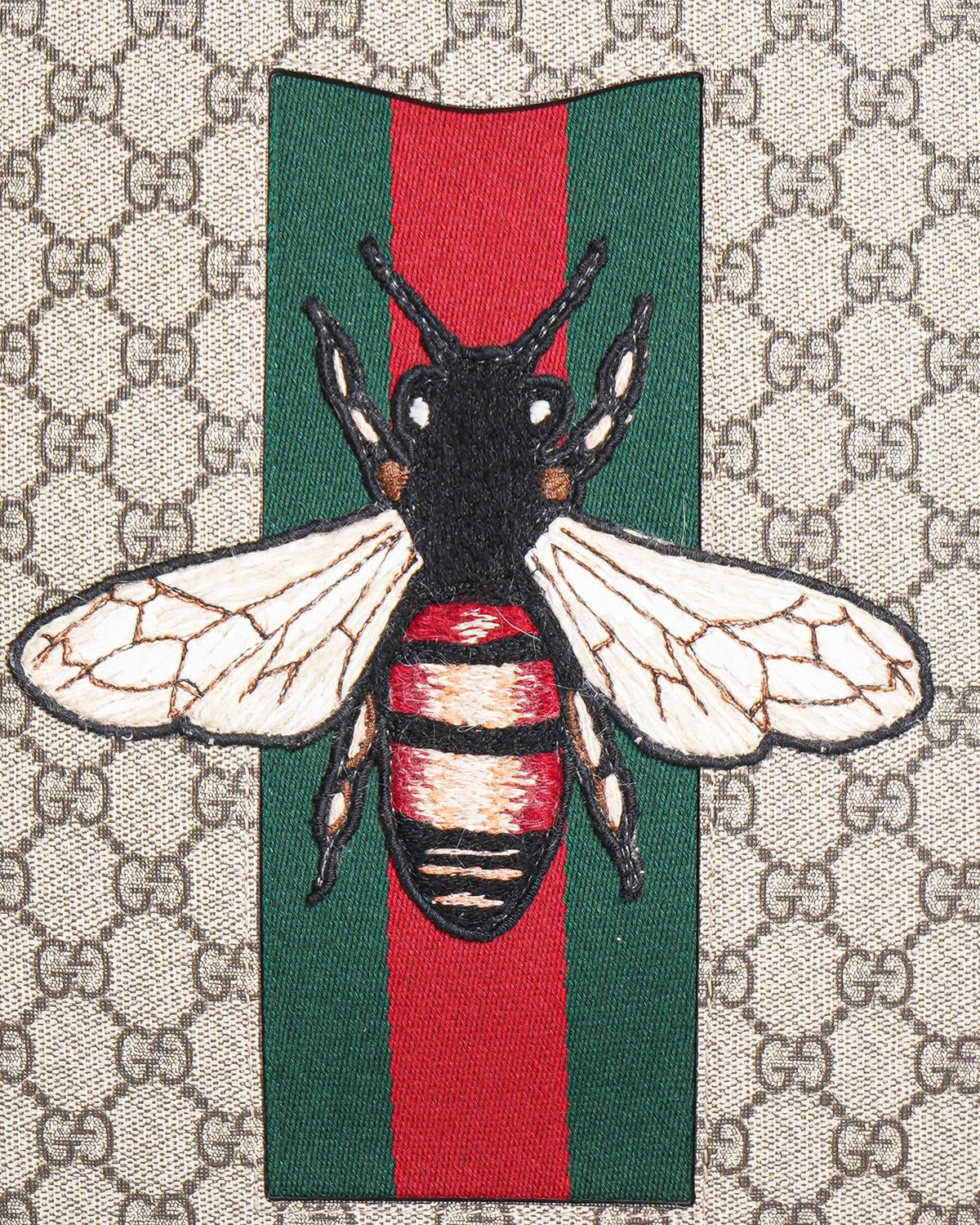 Gucci GG Supreme Coated Canvas Bee Zip Pouch Bag