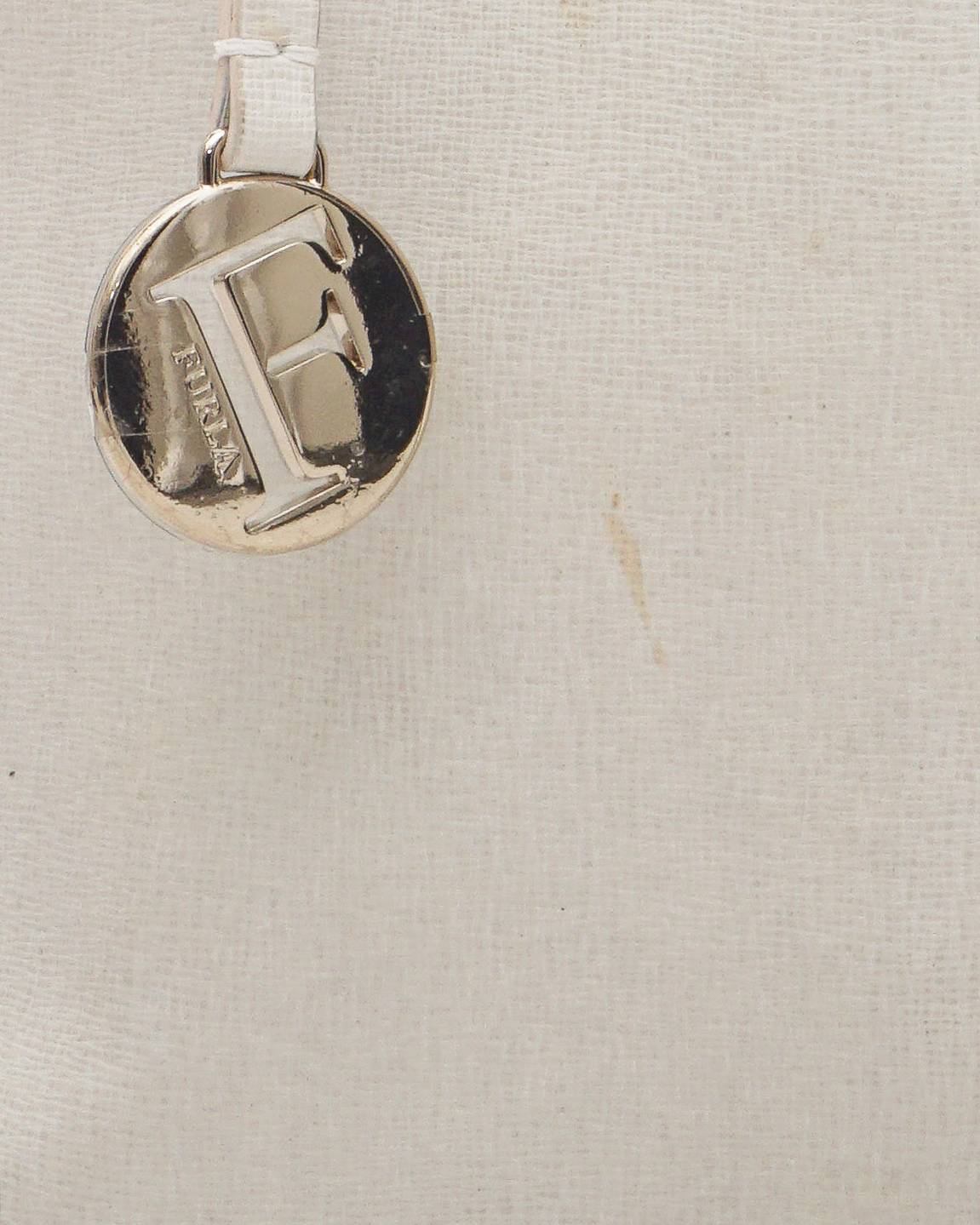 Furla Off-White Leather Shopper Tote Bag