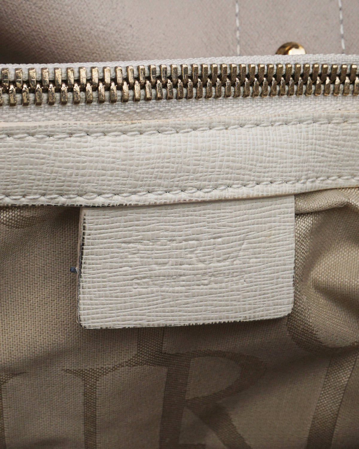 Furla Off-White Leather Shopper Tote Bag