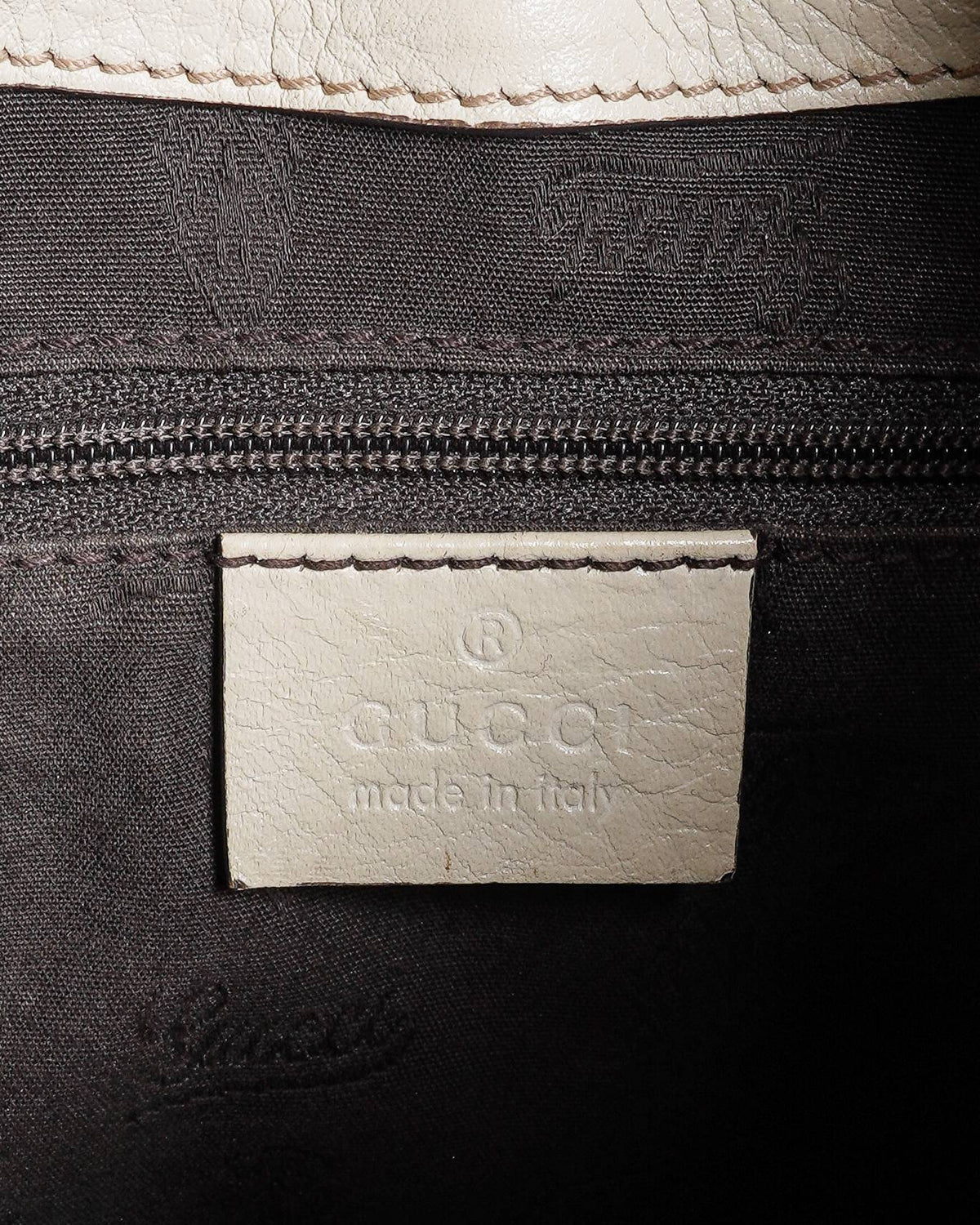 Gucci Ivory Guccissima Leather Web Hobo Bag