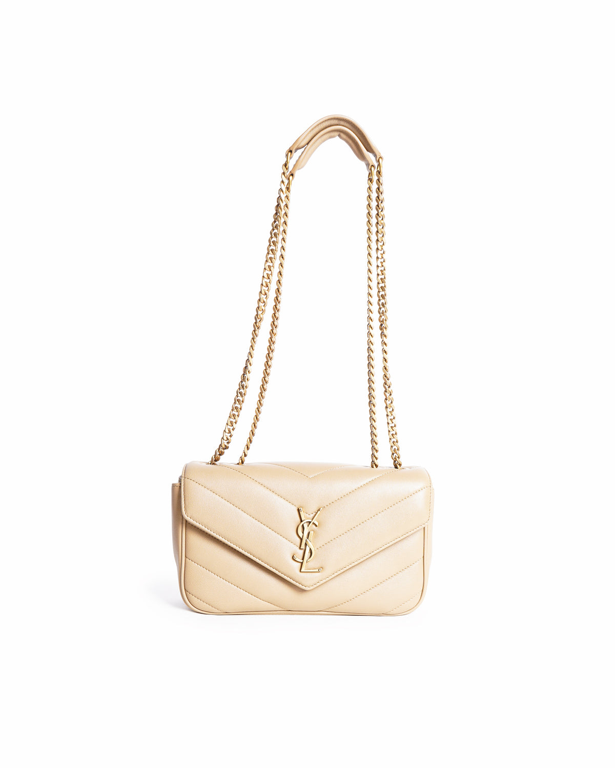 Saint Laurent Natural Beige Loulou Small Shoulder Bag