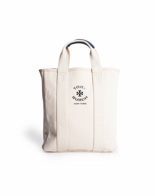 Tory burch mercer canvas logo tote bag