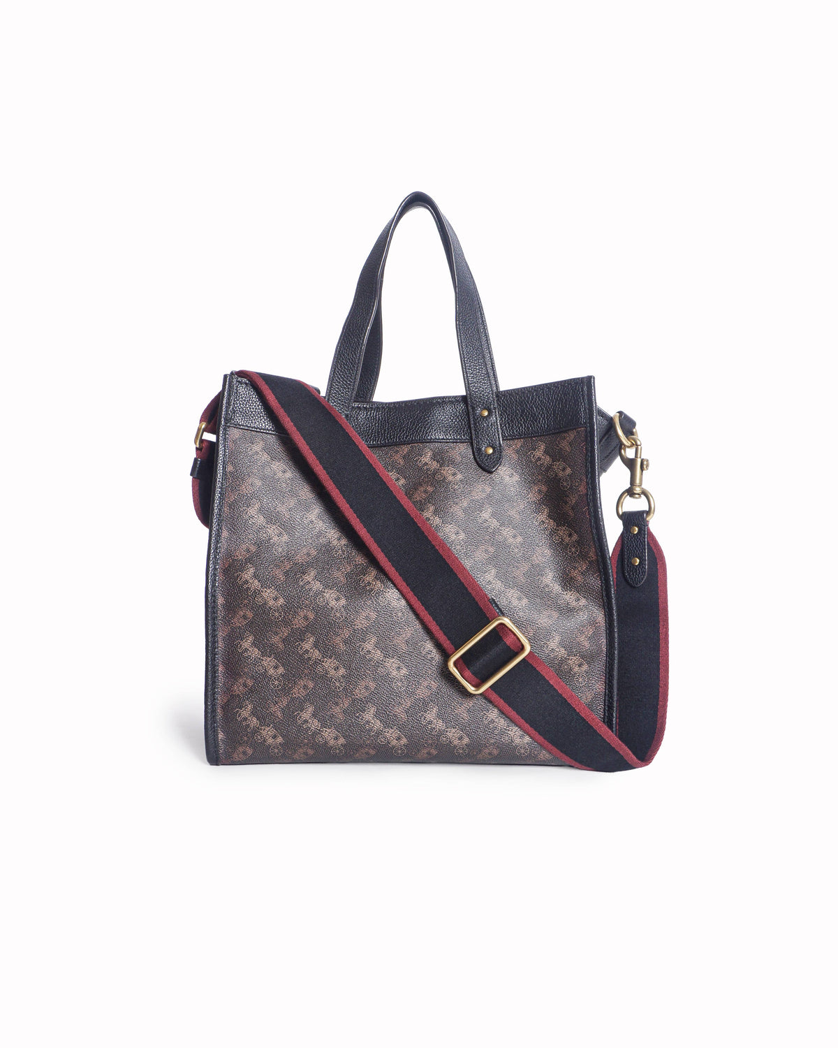 Coach Dark Brown Horse & Carriage Coated Canvas & Leather Tote