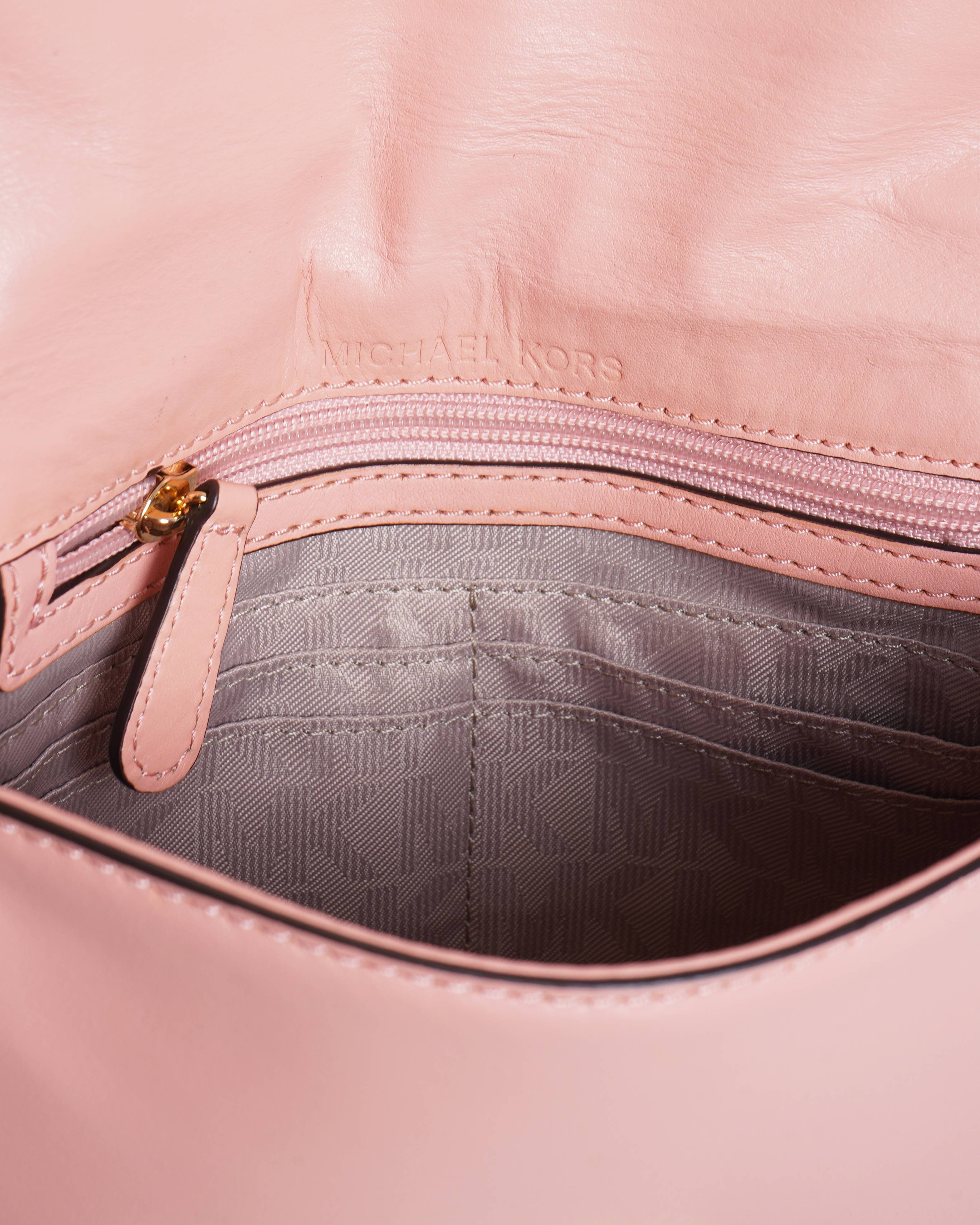 Michael kors Cynthia Small Peach Leather Shoulder Bag