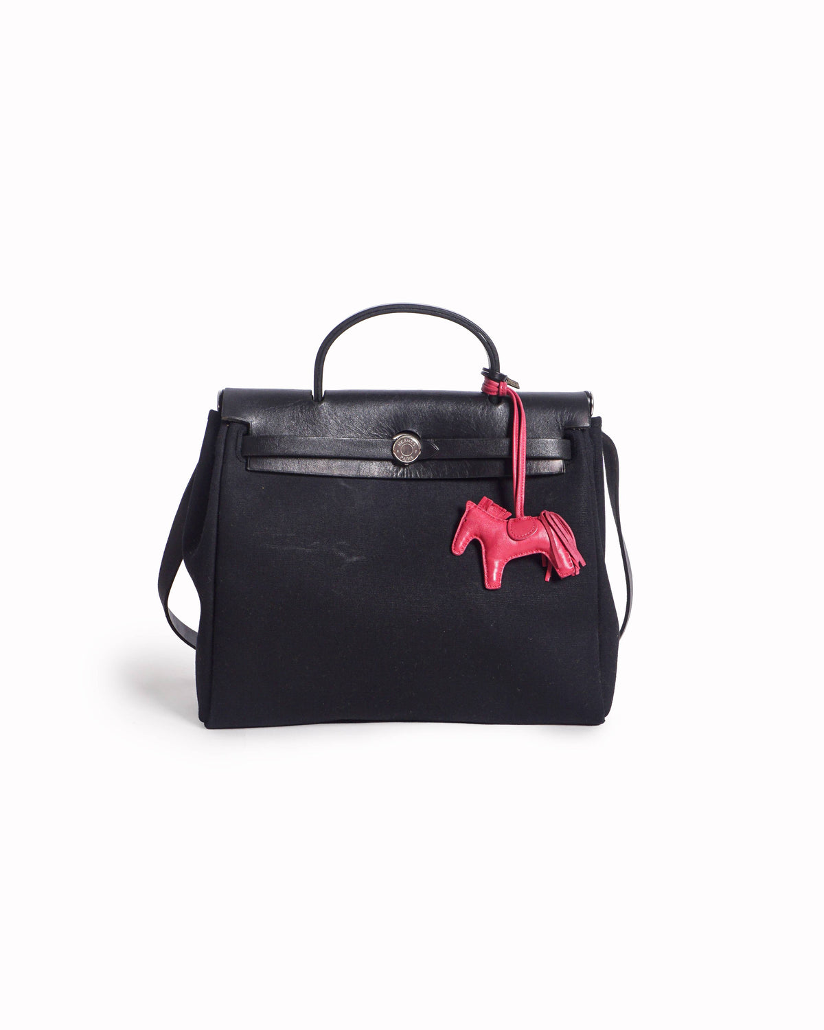 Hermès Herbag Zip 31 Black Canvas & Vache Leather Bag