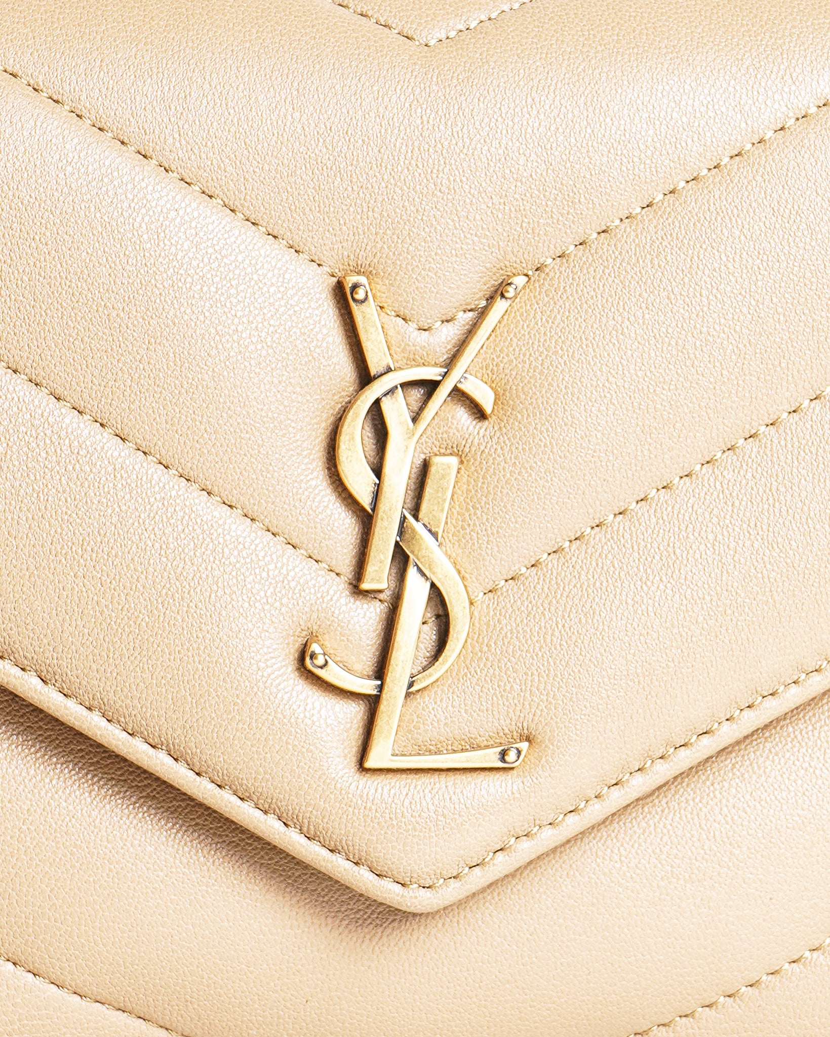 Saint Laurent Natural Beige Loulou Small Shoulder Bag