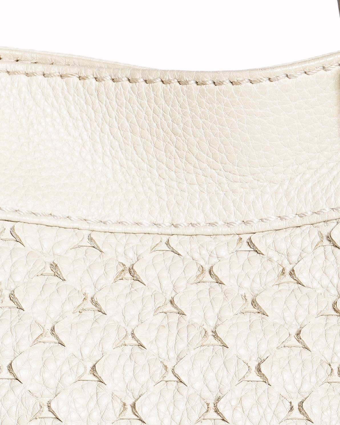 Chopard Textured White Leather Handbag