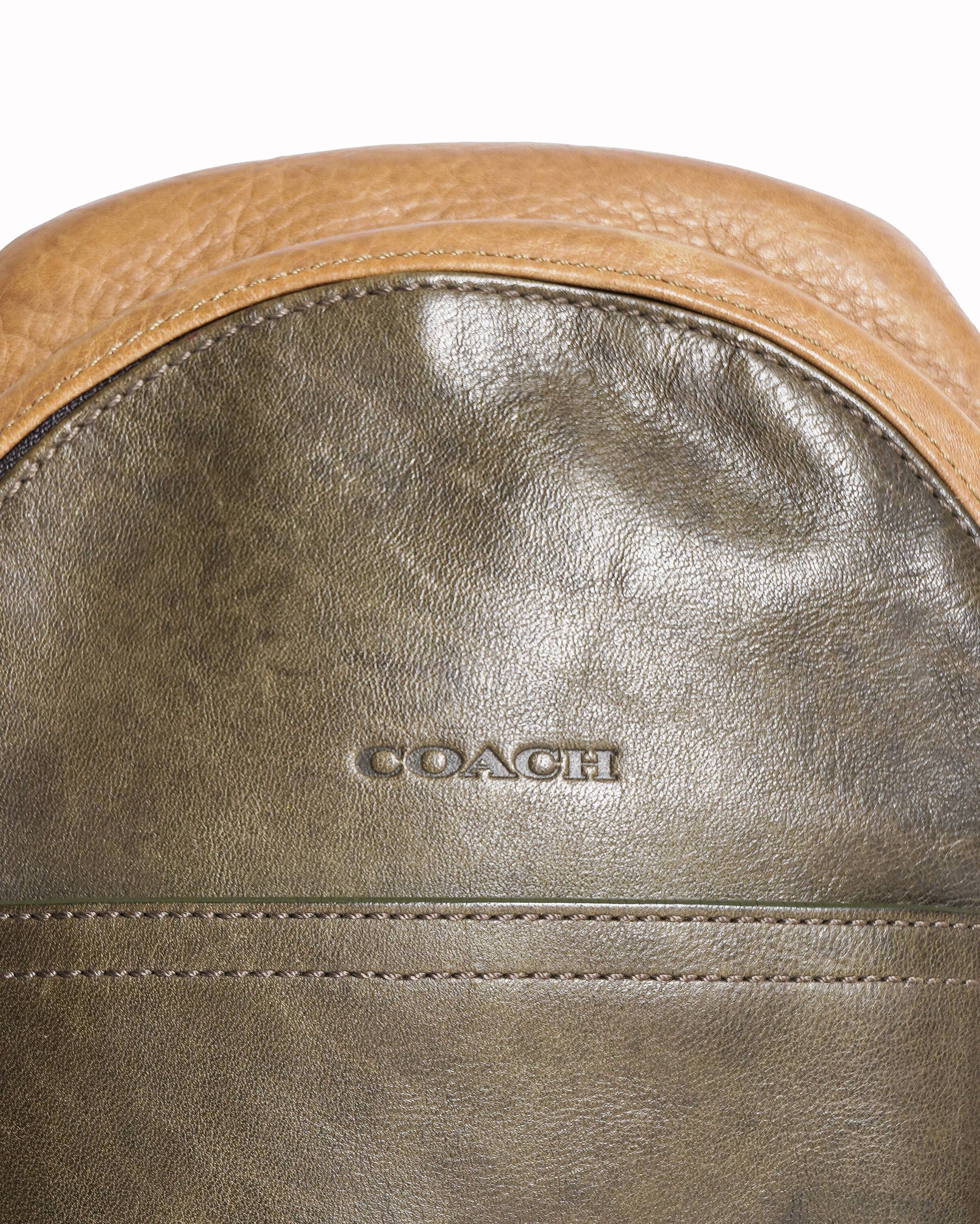 Coach Tri-Colour Leather and Suede Thompson Sling Backpack