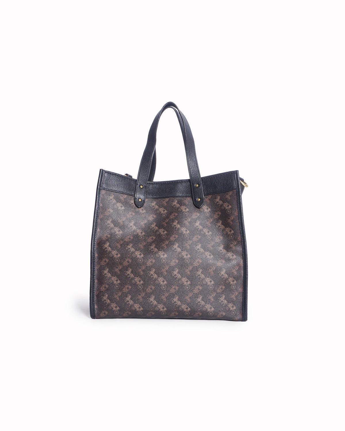 Coach Dark Brown Horse & Carriage Coated Canvas & Leather Tote