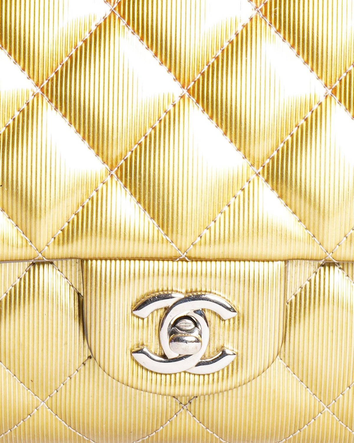 Chanel yellow patent wallet on chain