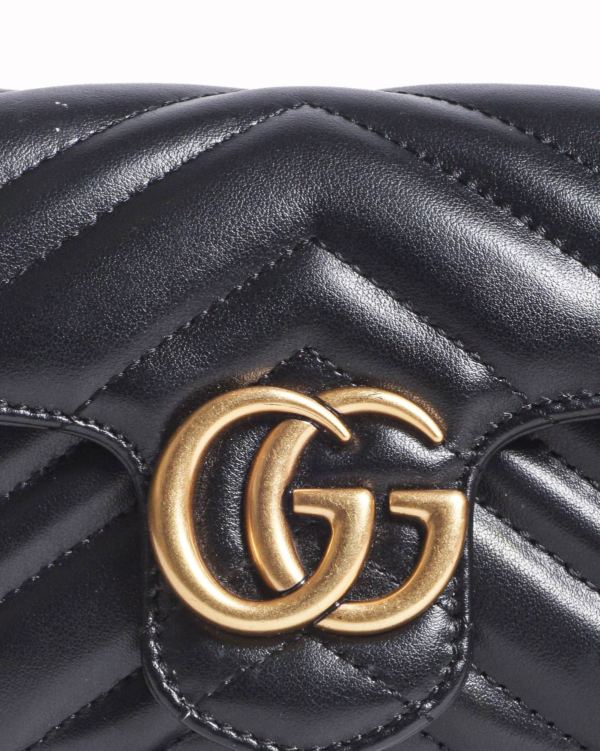 Gucci GG Marmont Super Mini Black Leather Crossbody Bag