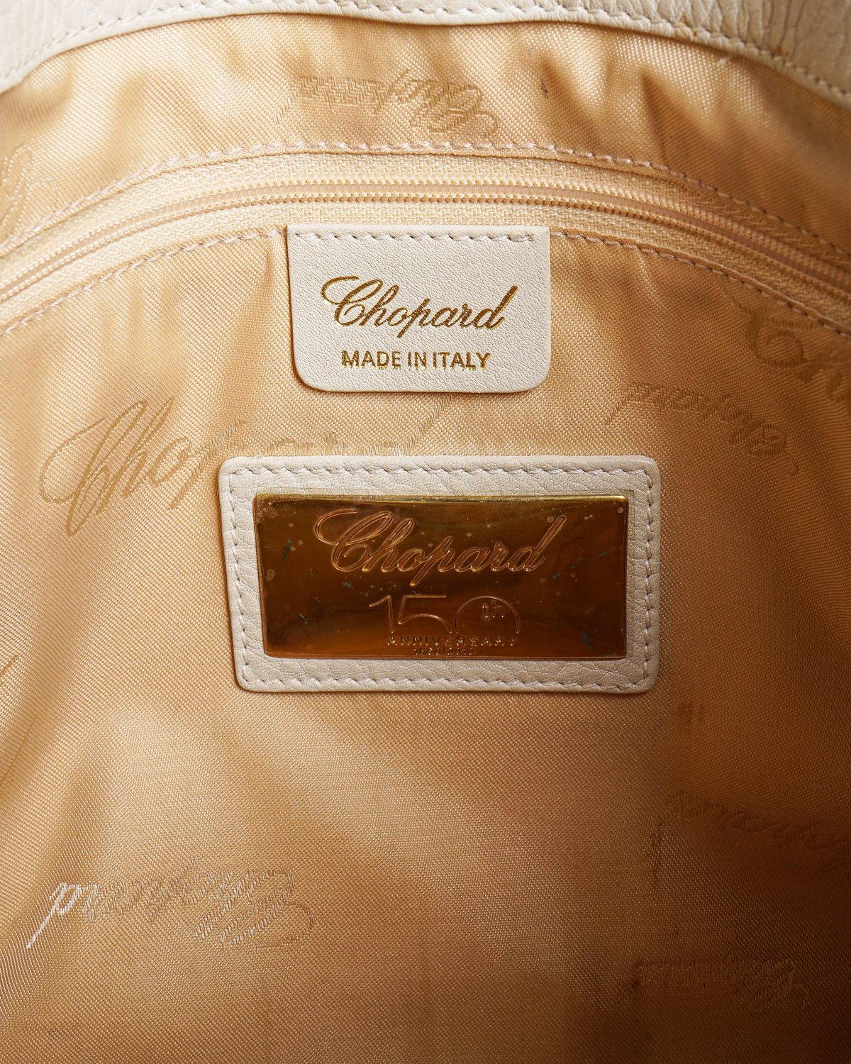 Chopard Textured White Leather Handbag