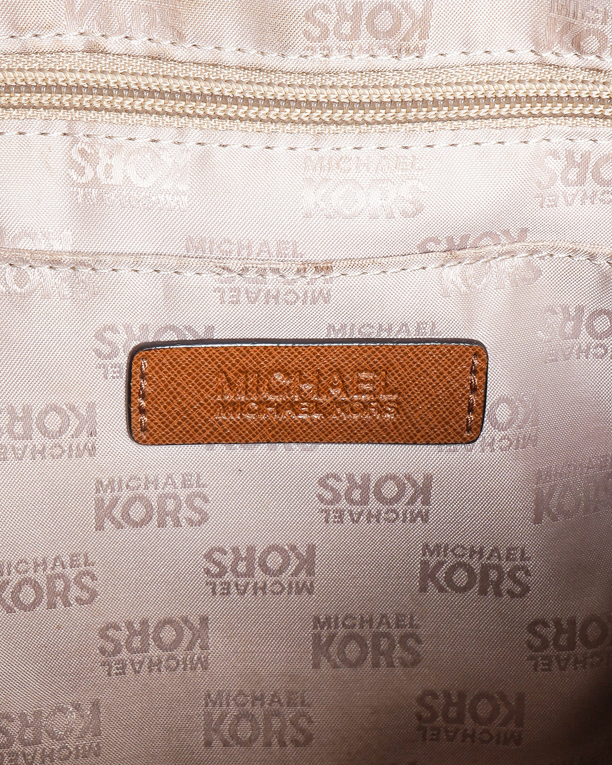 Michael Kors Sandrine Medium Brown Saffiano Leather Satchel Bag