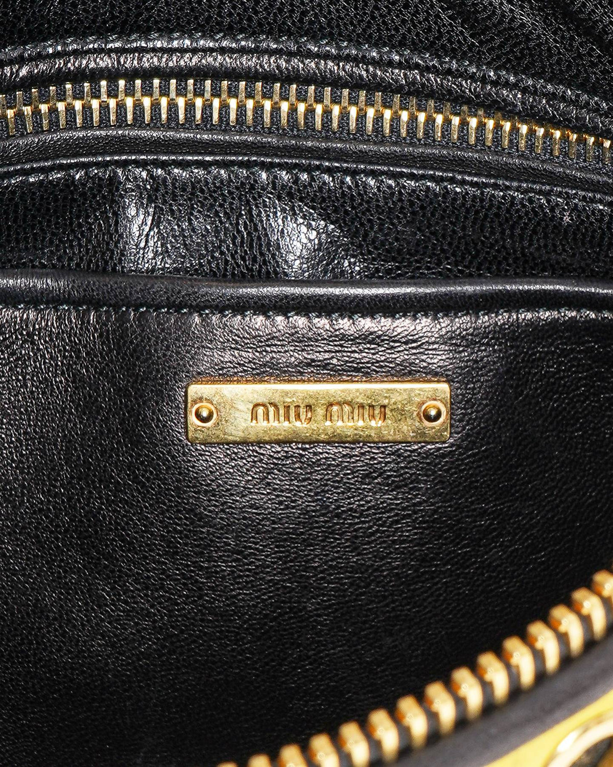 Miu Miu Black & Multicolor Leather & Crystal Clutch Bag