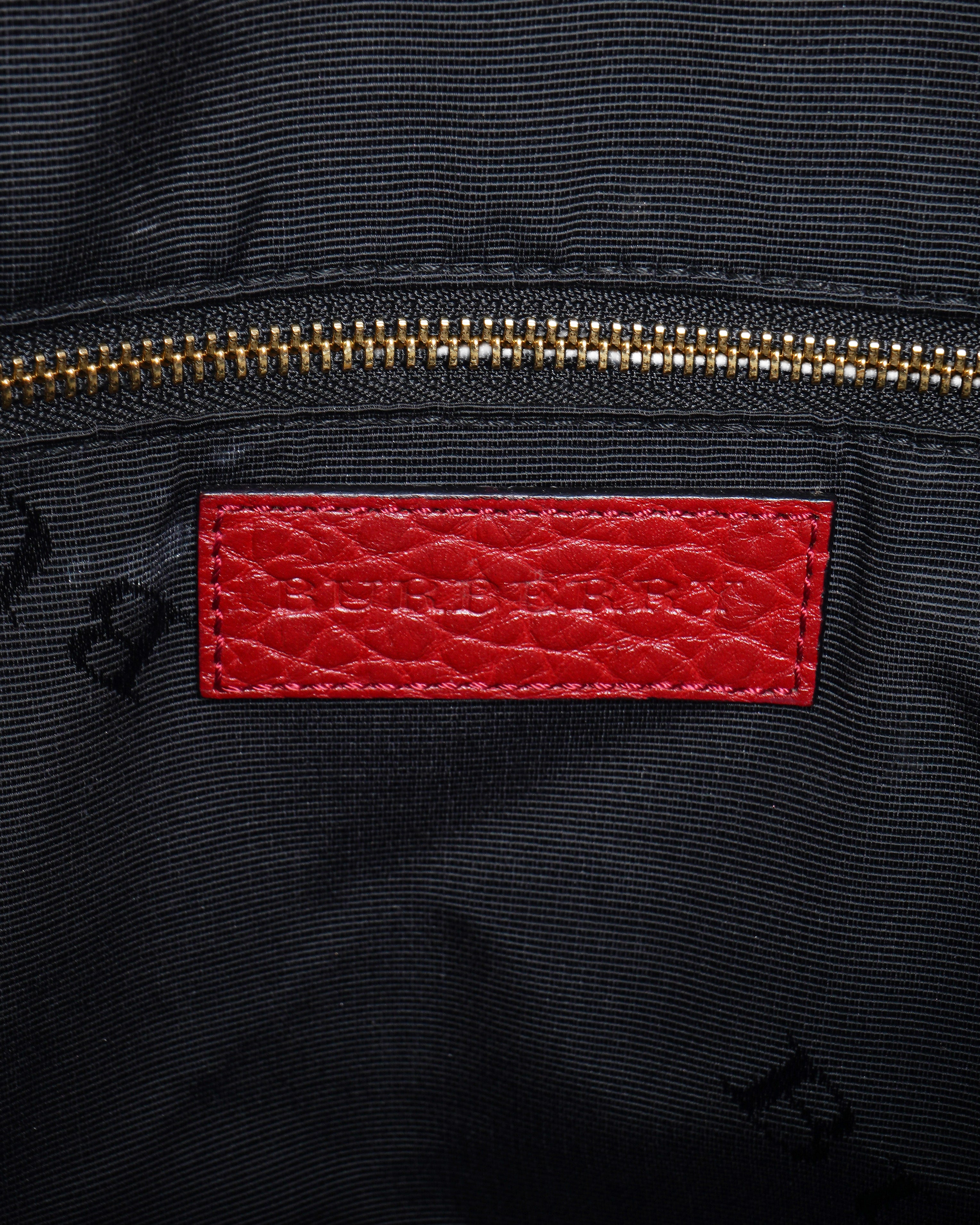 Burberry heritage grain leather small bowling bag