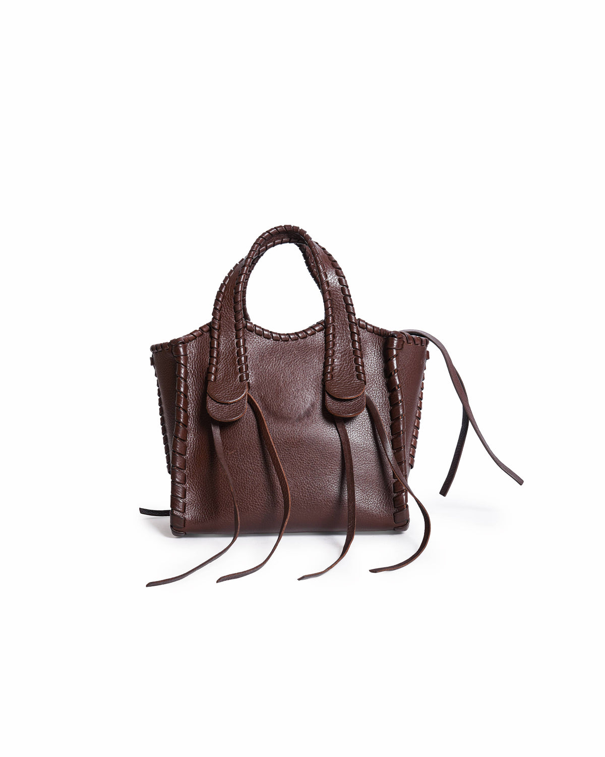 Chloé Mony Leather Tote In Brown