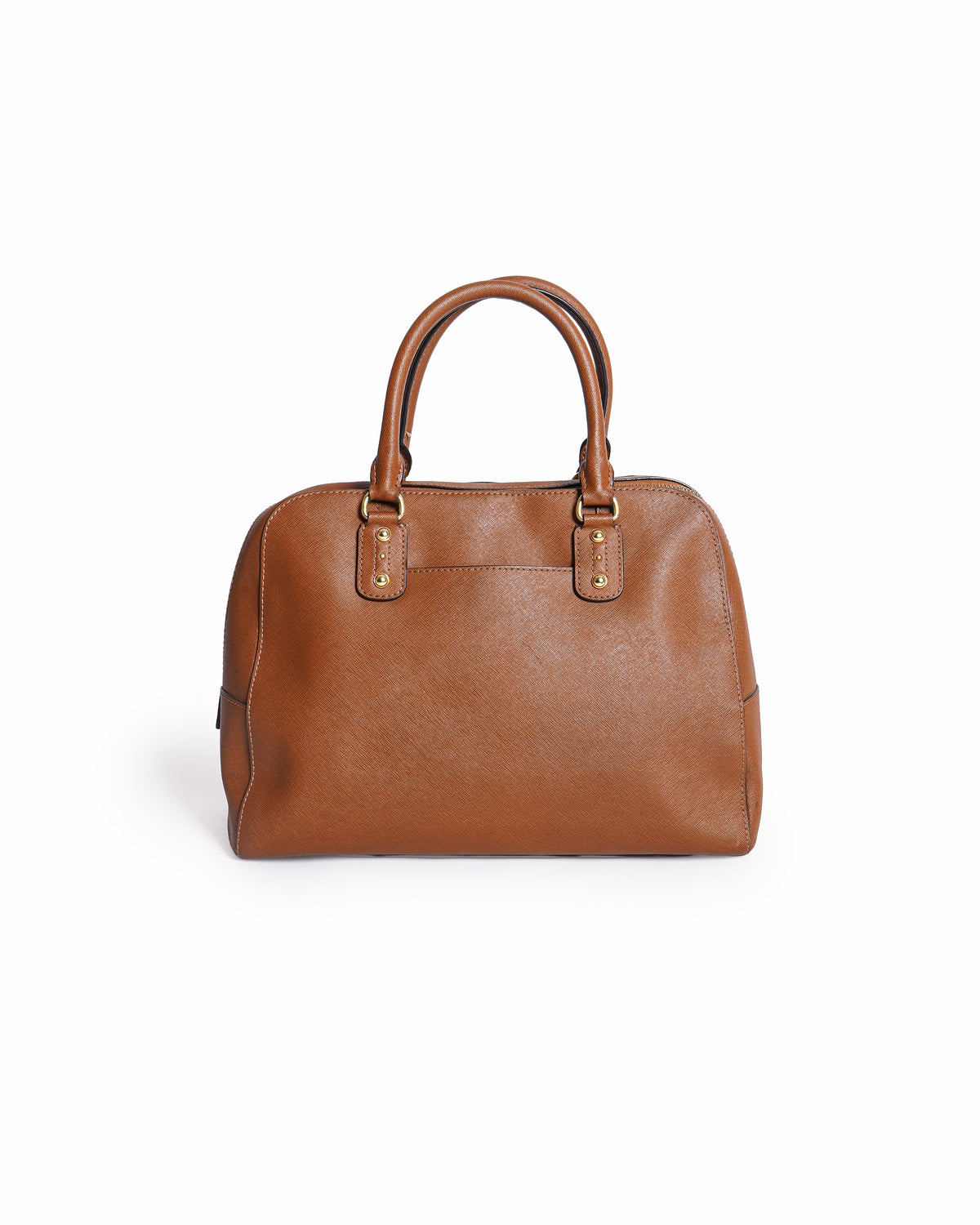 Michael Kors Sandrine Medium Brown Saffiano Leather Satchel Bag