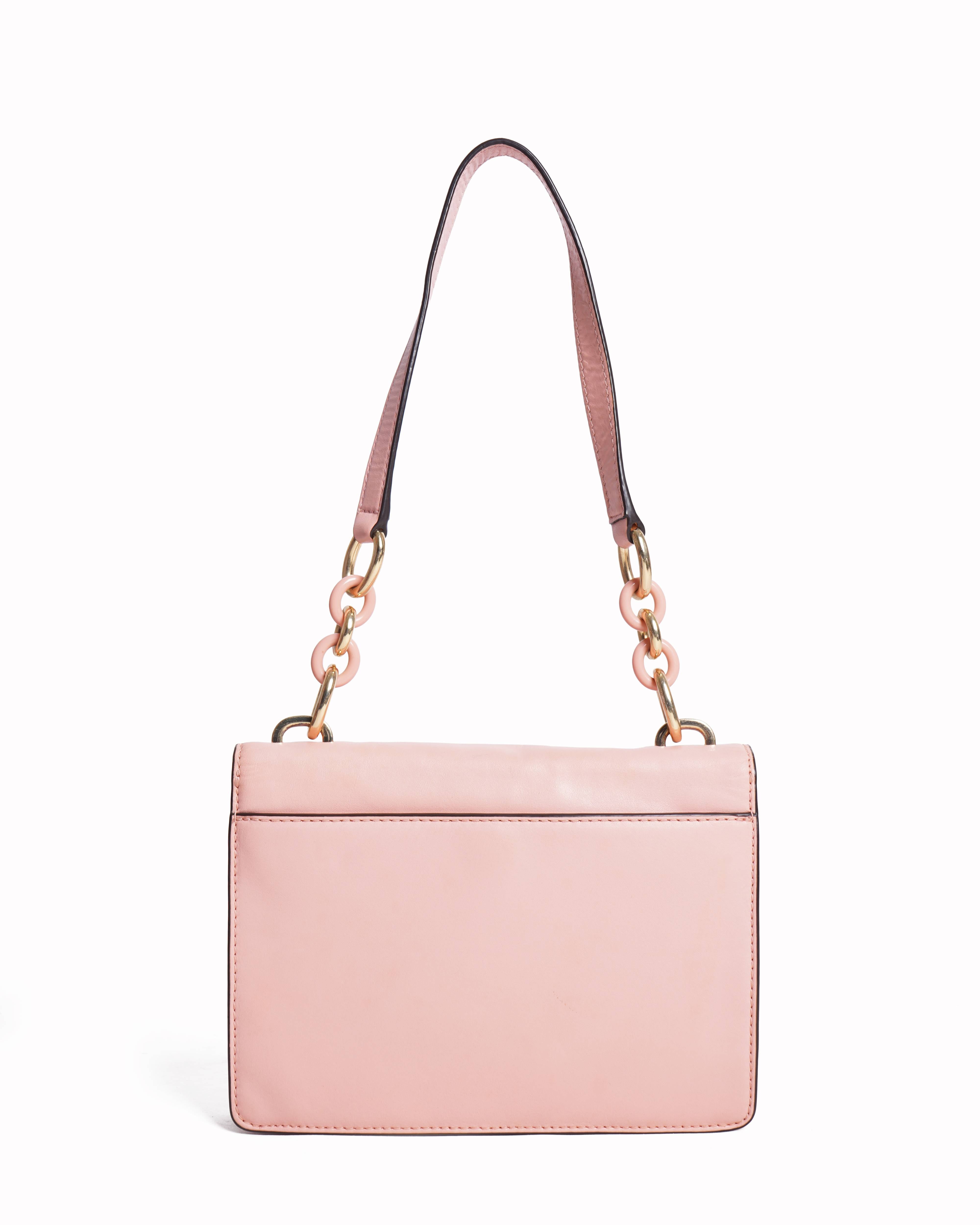 Michael kors Cynthia Small Peach Leather Shoulder Bag