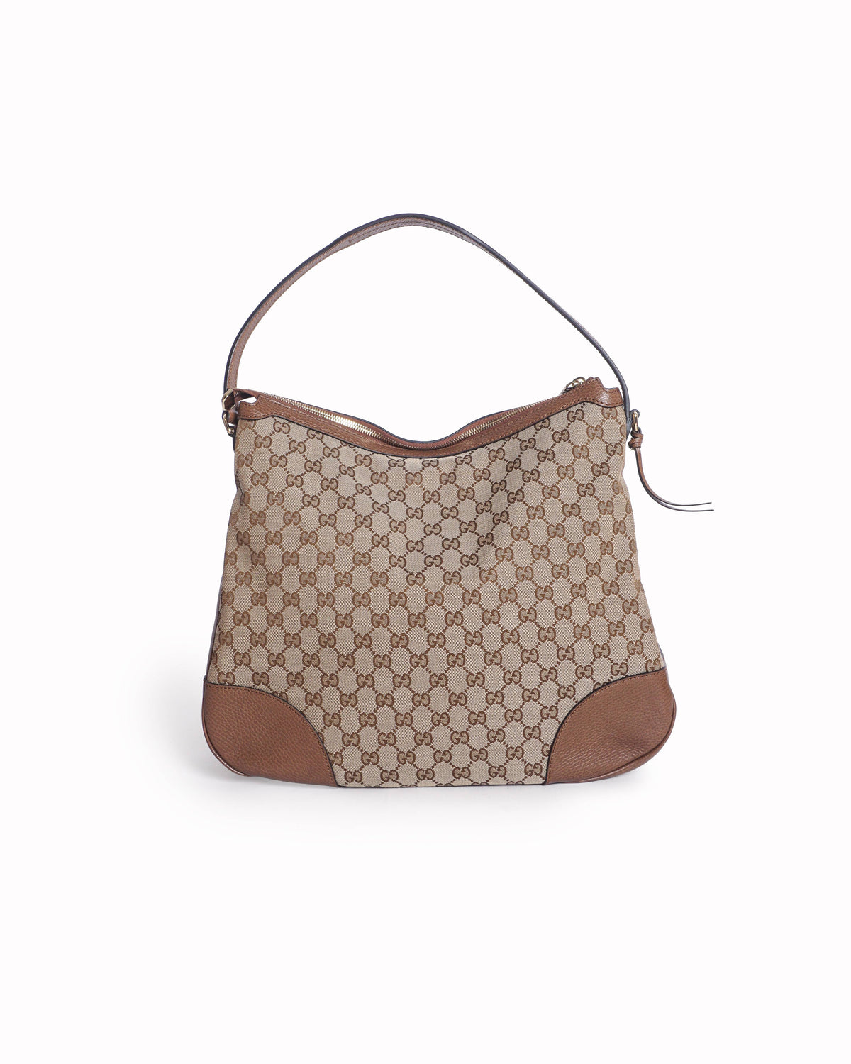 Gucci Beige GG Canvas & Leather Abbey Hobo Bag