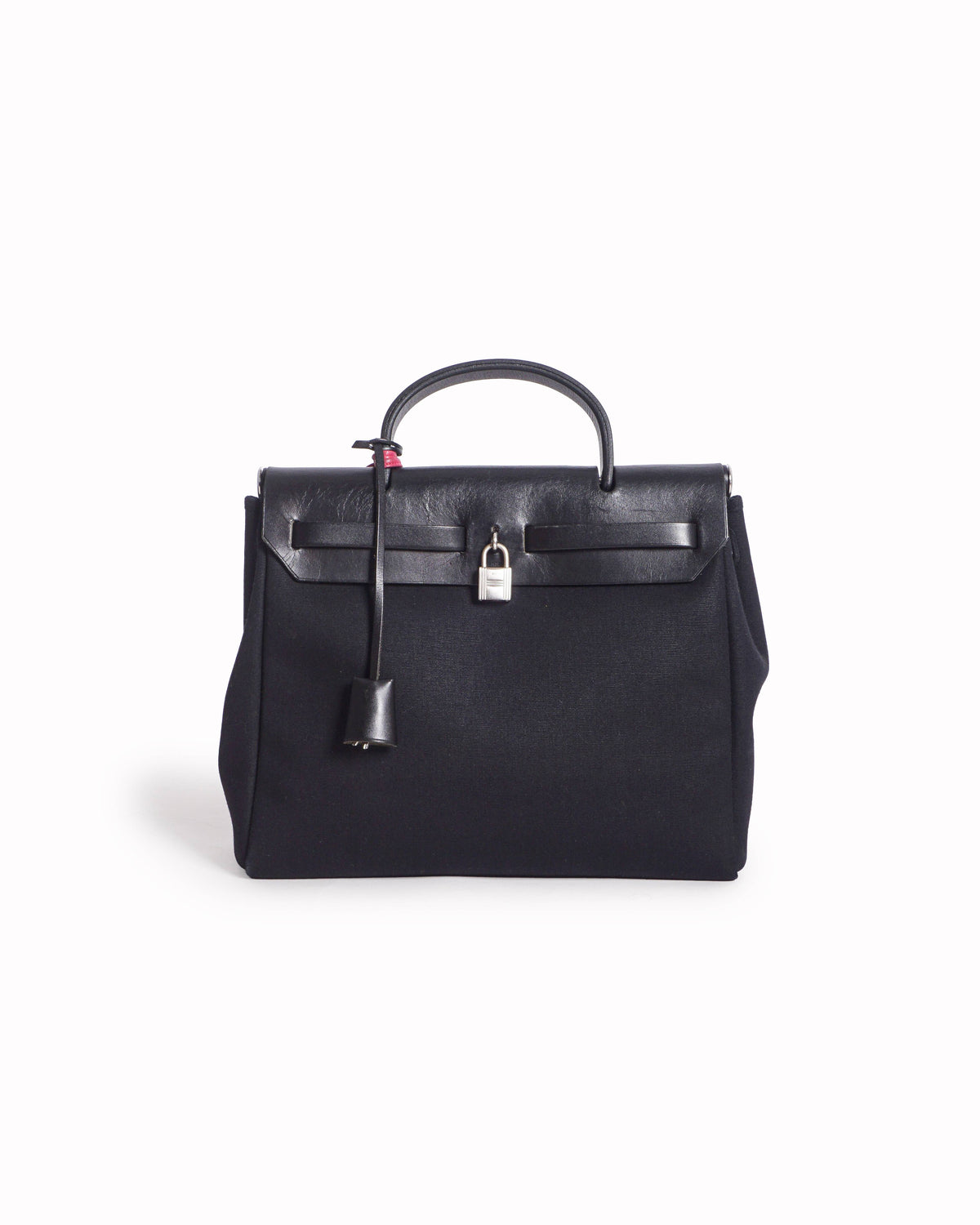 Hermès Herbag Zip 31 Black Canvas & Vache Leather Bag