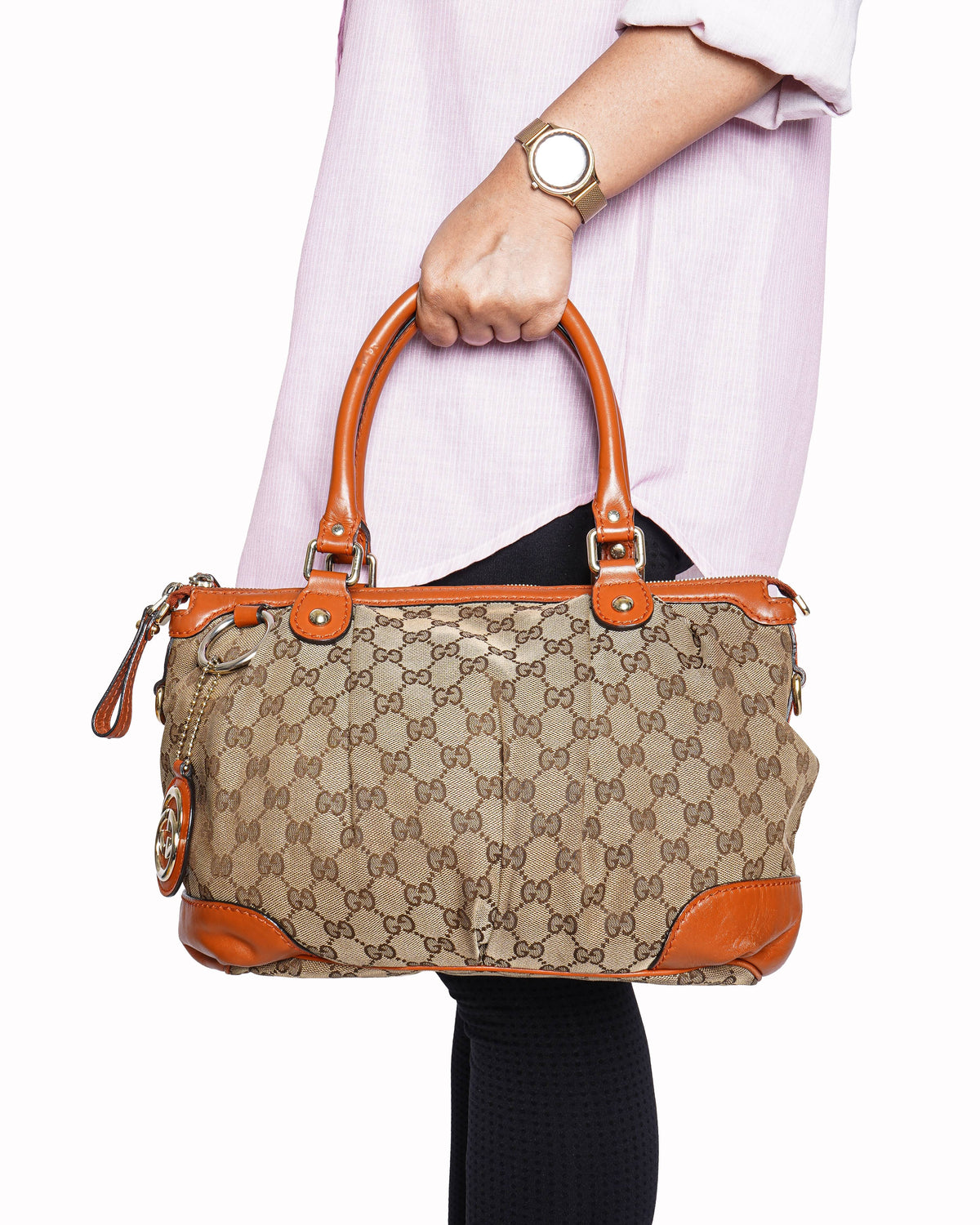 Gucci sukey top handle gg canvas satchel