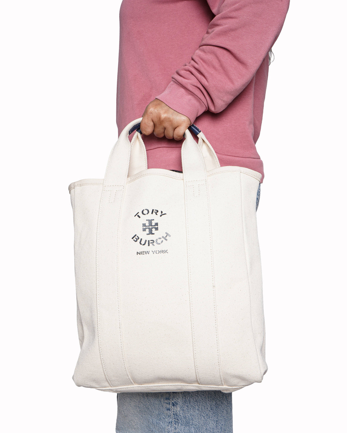 Tory burch mercer canvas logo tote bag