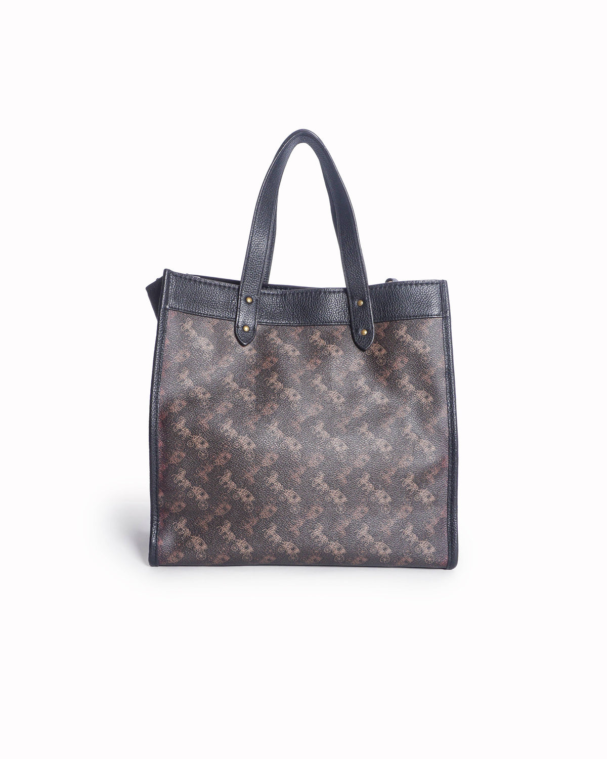 Coach Dark Brown Horse & Carriage Coated Canvas & Leather Tote