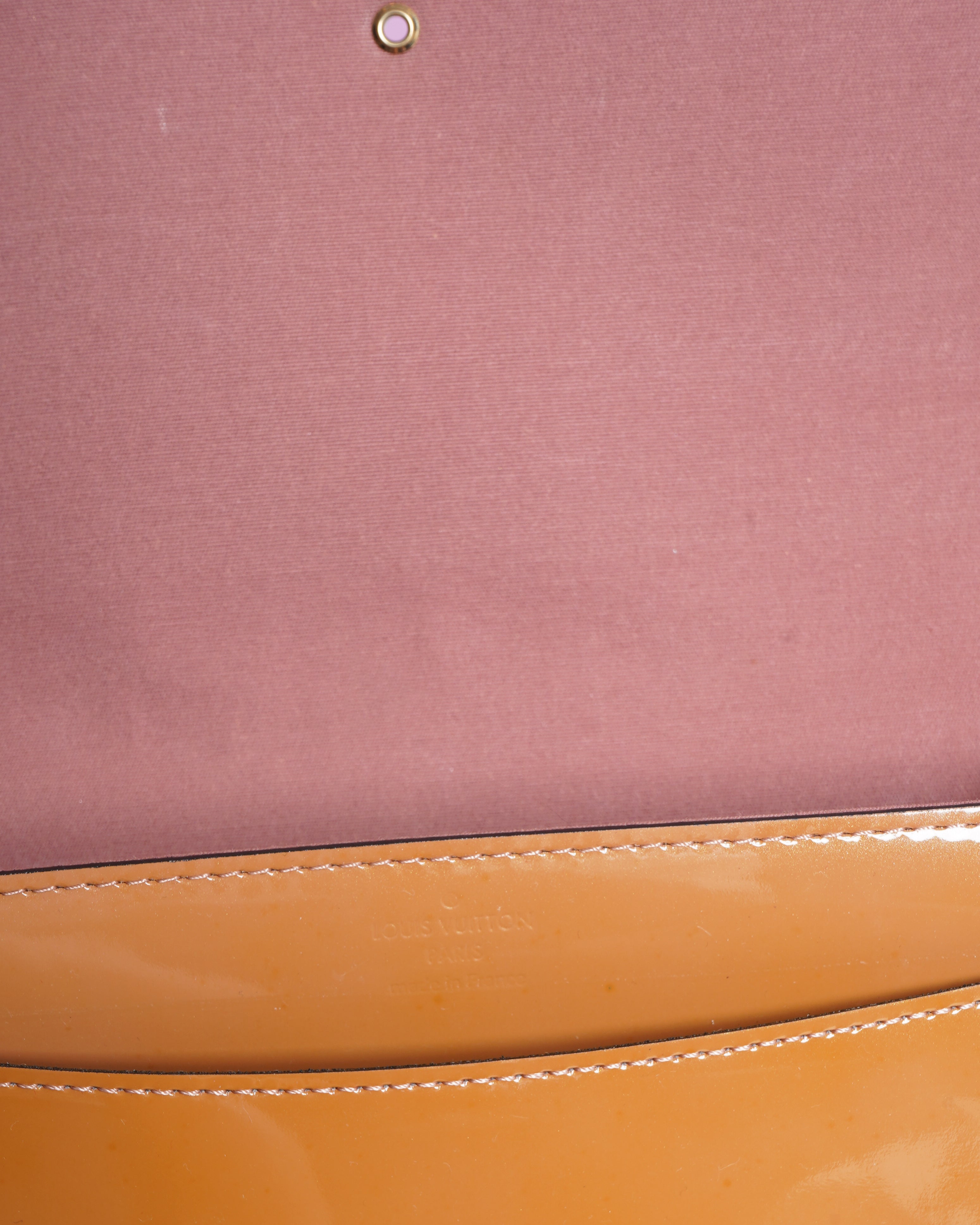 Louis vuitton louise mustard yellow patent clutch