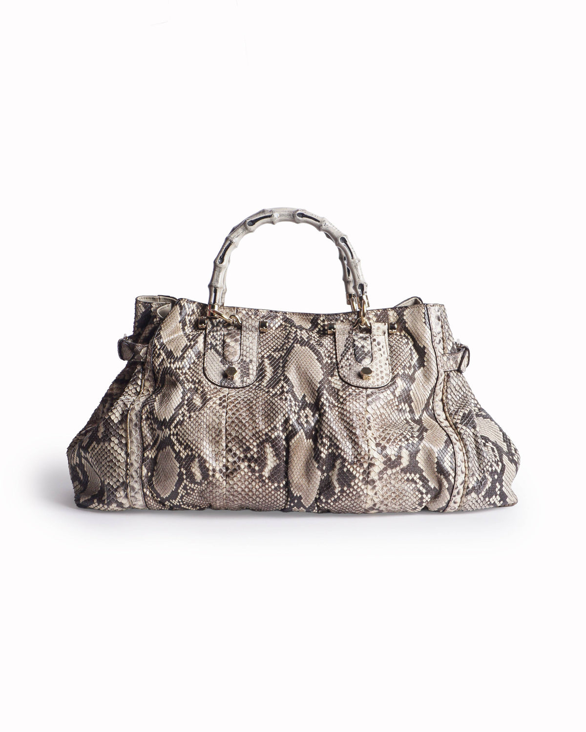 Gucci Snakeskin Bamboo Top Handle Tote bag