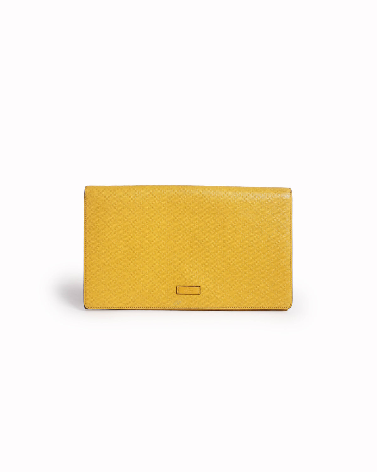 Gucci Yellow Microguccissima Leather Envelope Portfolio Clutch