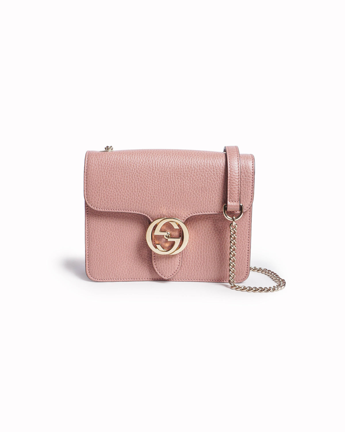 Gucci Rose Pink Dollar Calfskin Small Interlocking G Crossbody Bag