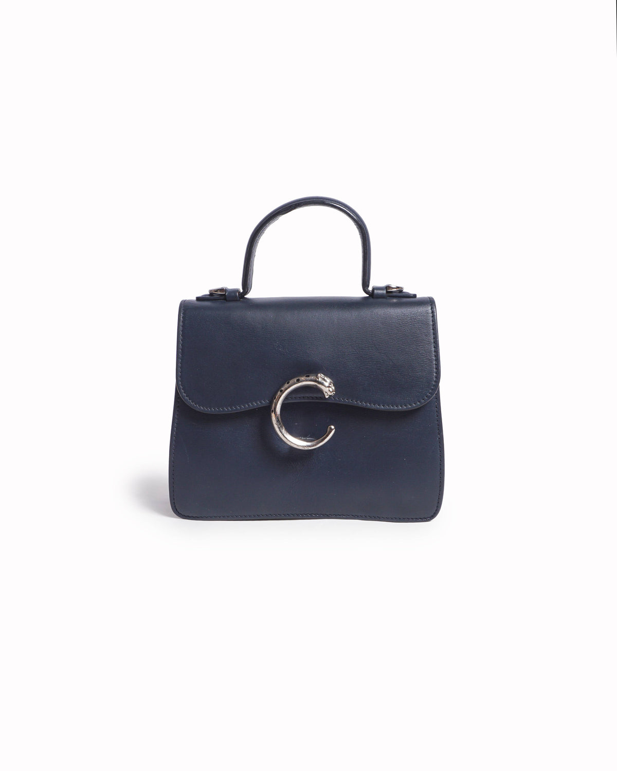 Cartier Panthère de Cartier Slate Blue Leather Top Handle Bag