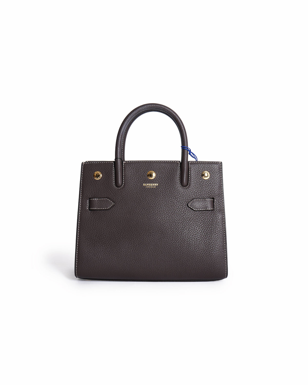 Burberry Title Baby Tote Grainy Brown Leather