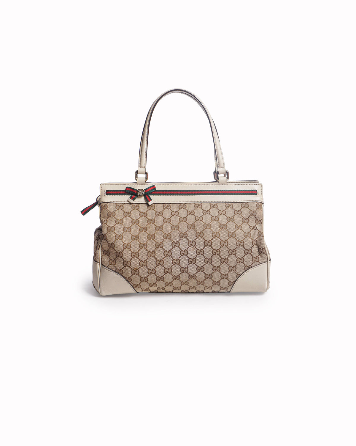 Gucci GG Canvas Mayfair Web Bow Tote Bag