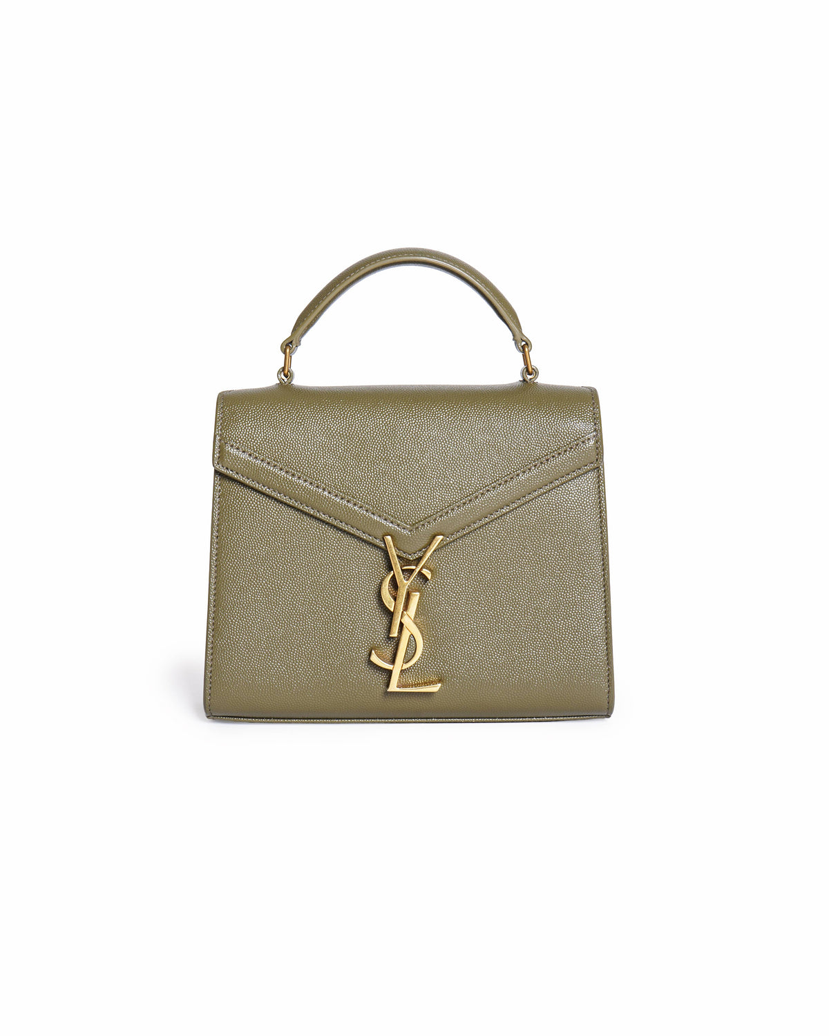 Saint Laurent YSL Cassandra Mini Top Handle In Vert Khaki