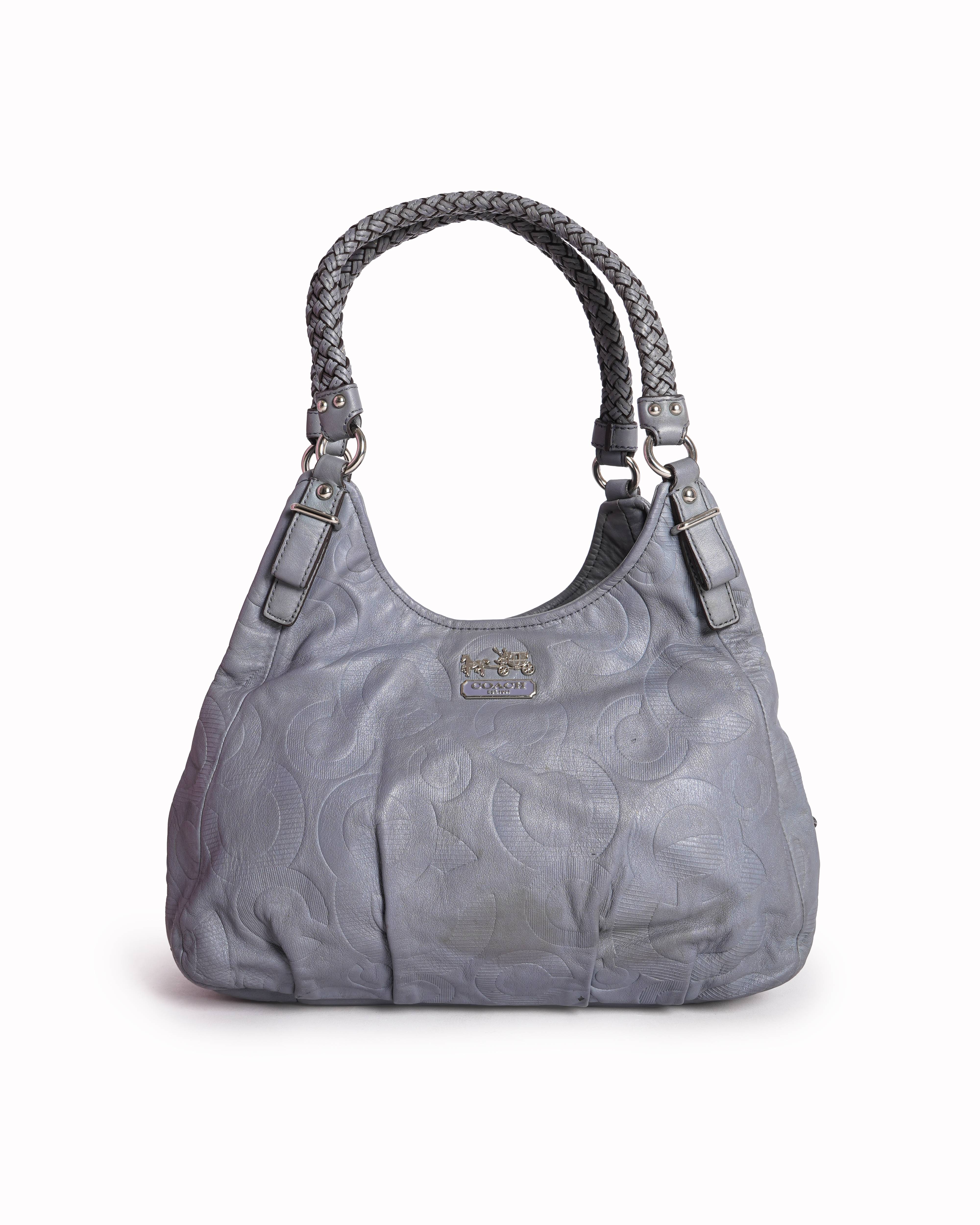 Coach grey monogram shoulder bag
