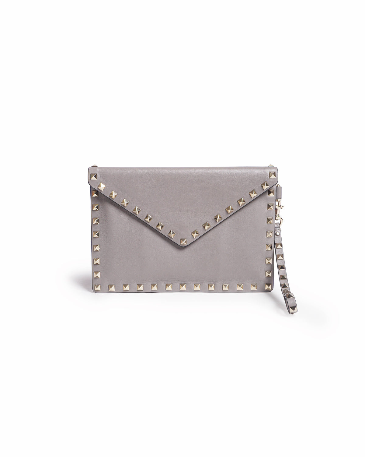Valentino Garavani Rockstud Poudre Leather Envelope Clutch