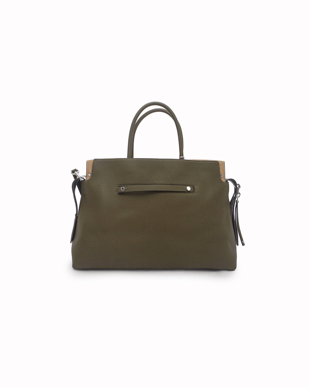 Tory Burch Olive Green Pebbled Leather Mercer Tote Bag